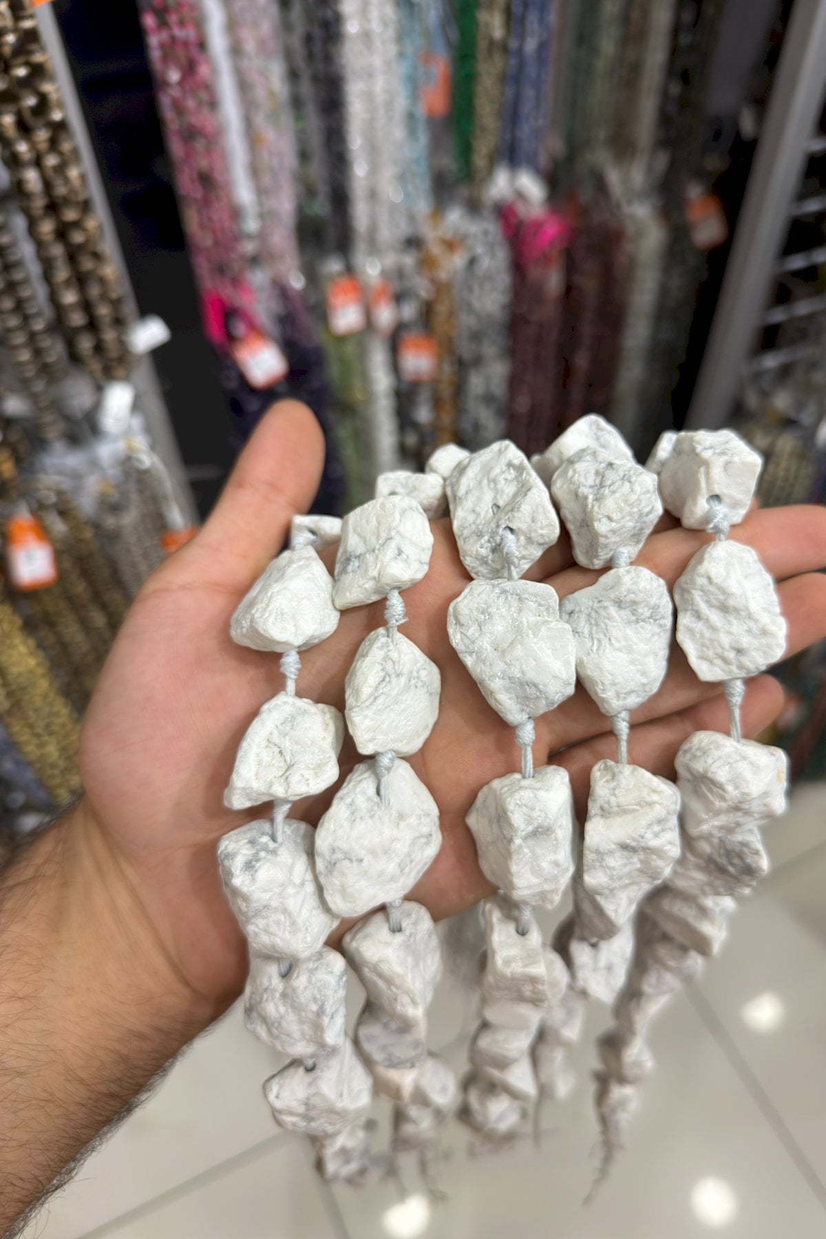 Havlit Doğal Taş Parlak Ham Kütle Kesim 15x25mm Dizi