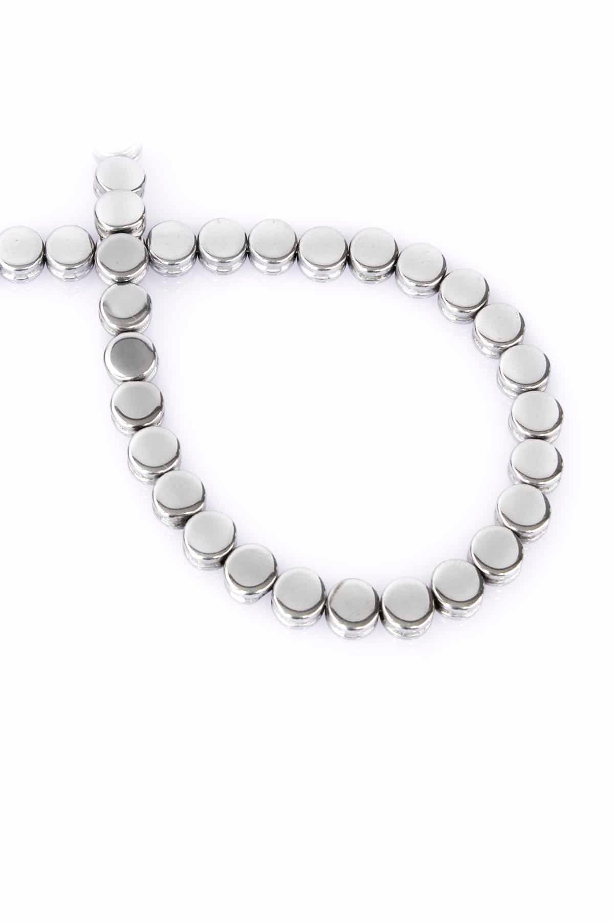 Hematite Natural Stone Cylinder Circle Cut 8x4mm String Of Beads