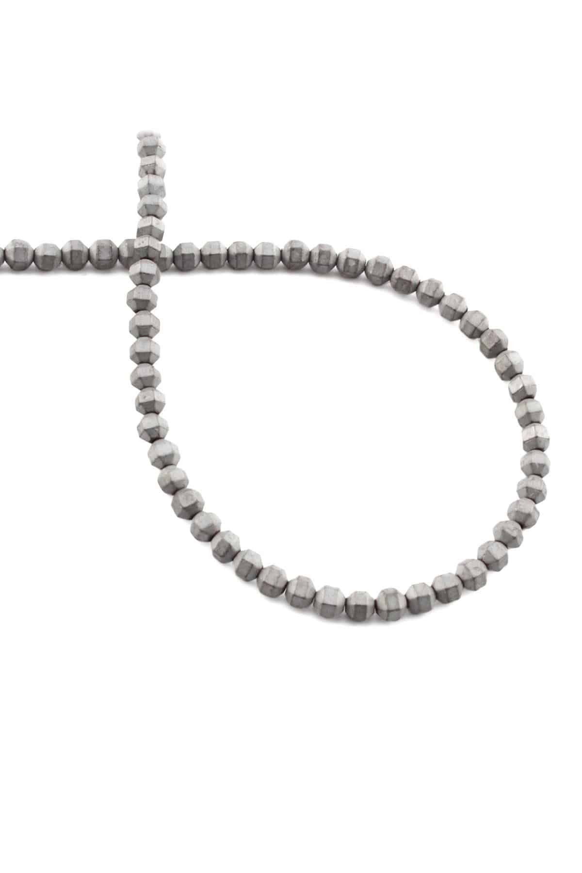 Hematite Natural Stone Matte Light Grey 4mm String Of Beads