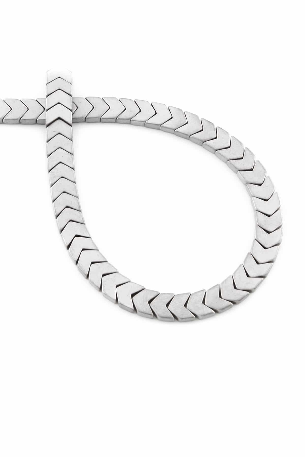 Hematite Natural Stone Matte Light Grey Sergeant Cut 6x3mm String Of Beads