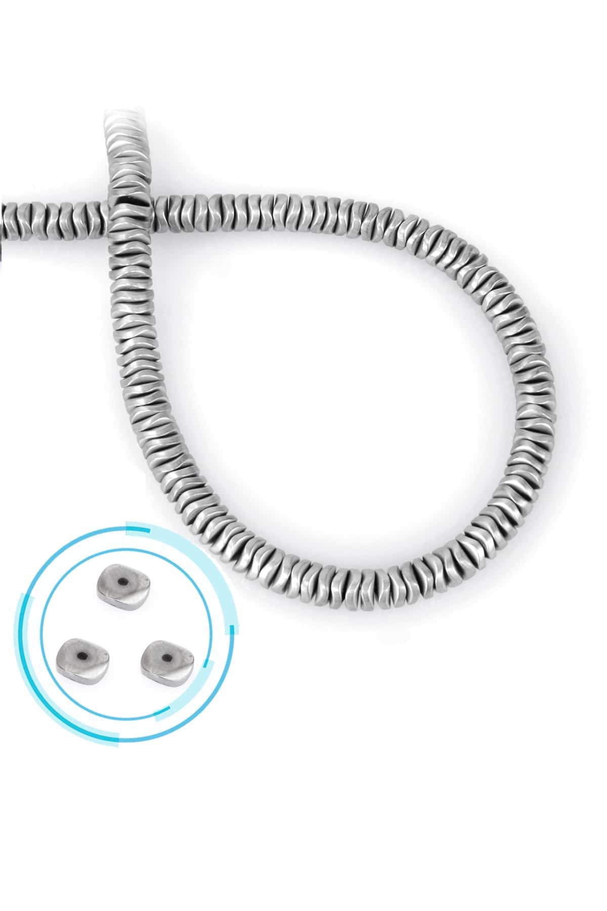 Hematite Natural Stone Matte Light Grey Washer Cut 6x2mm String Of Beads