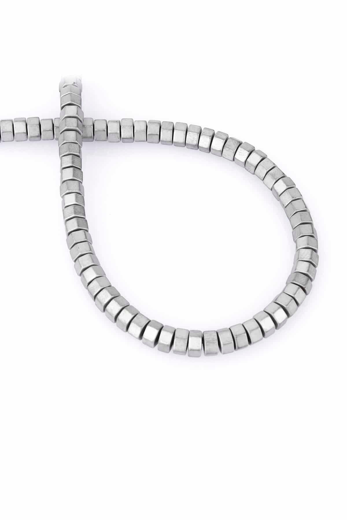 Hematite Natural Stone Matte Light Grey Washer Cut 6x3mm String Of Beads