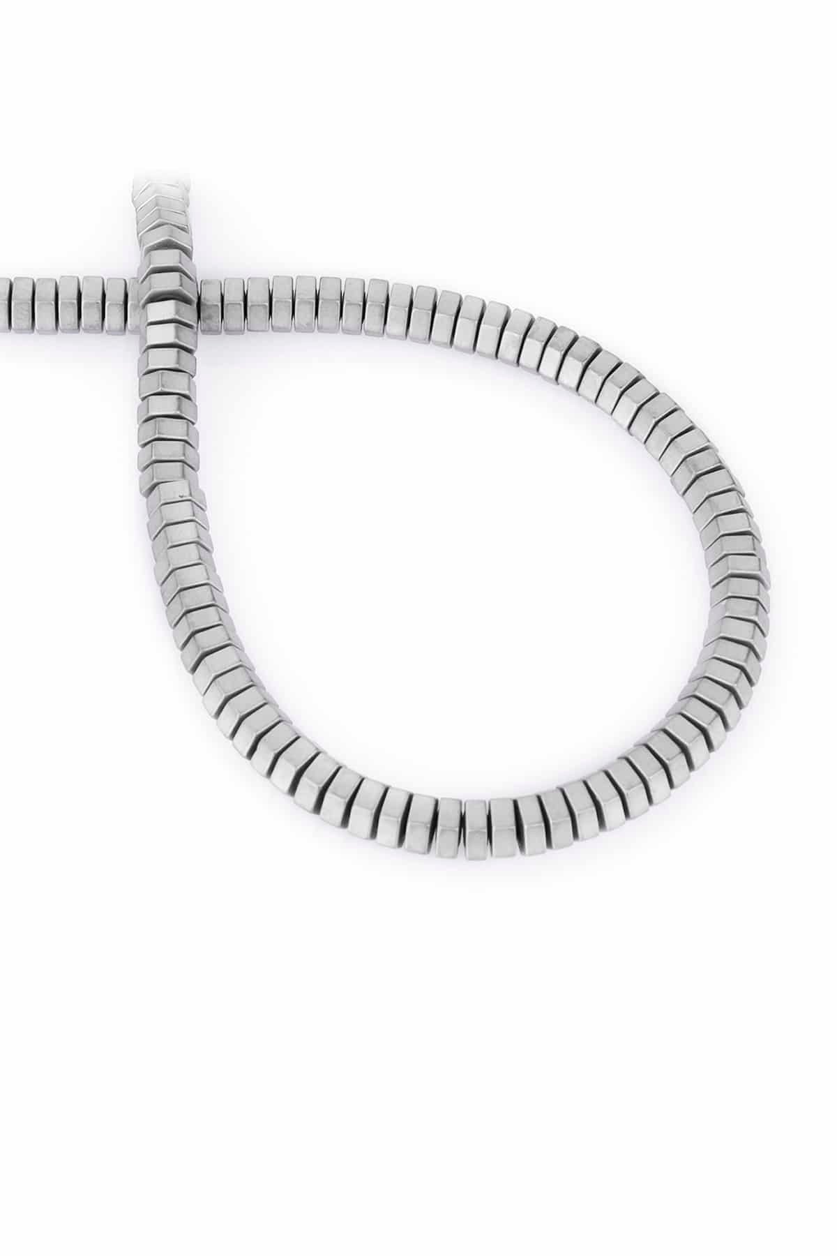 Hematite Natural Stone Matte Light Grey Vida Washer Cut 6x2mm String Of Beads