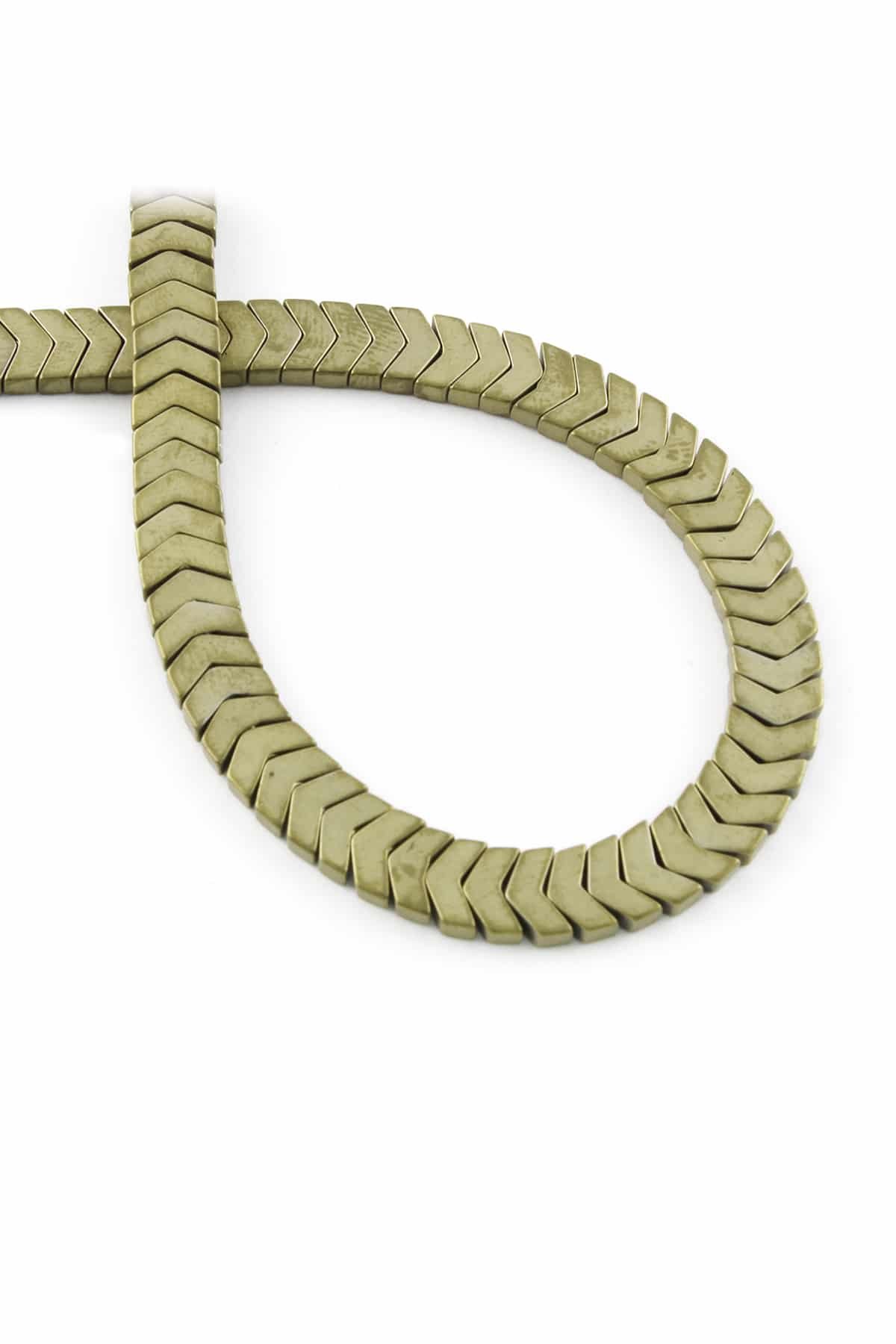 Hematite Natural Stone Matte Light Yellow Sergeant Cut 6x2mm String Of Beads