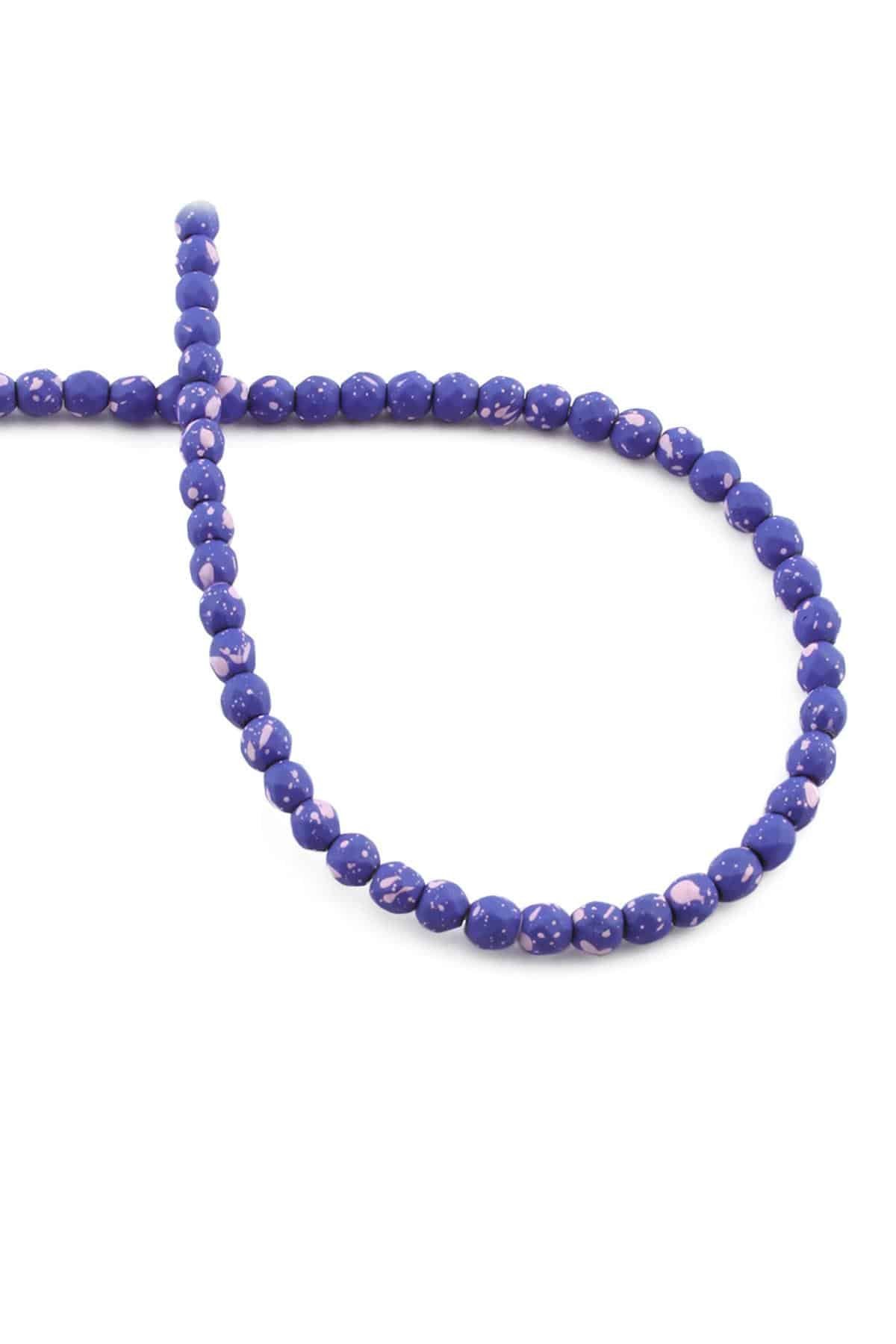 Hematite Natural Stone Matte Mottled Purple 4mm String Of Beads
