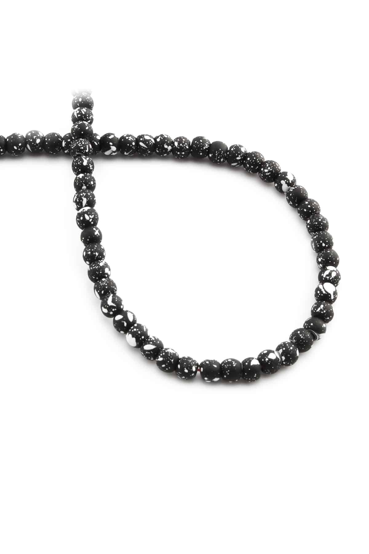 Hematite Natural Stone Matte Mottled Black 4mm String Of Beads