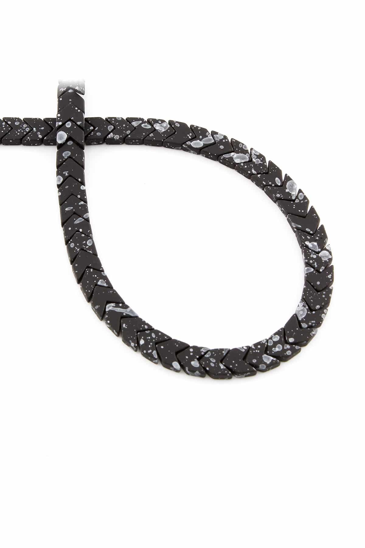 Hematit Taşı Çavuş Kesim Mat Siyah 6x3mm Doğal Taş Dizi