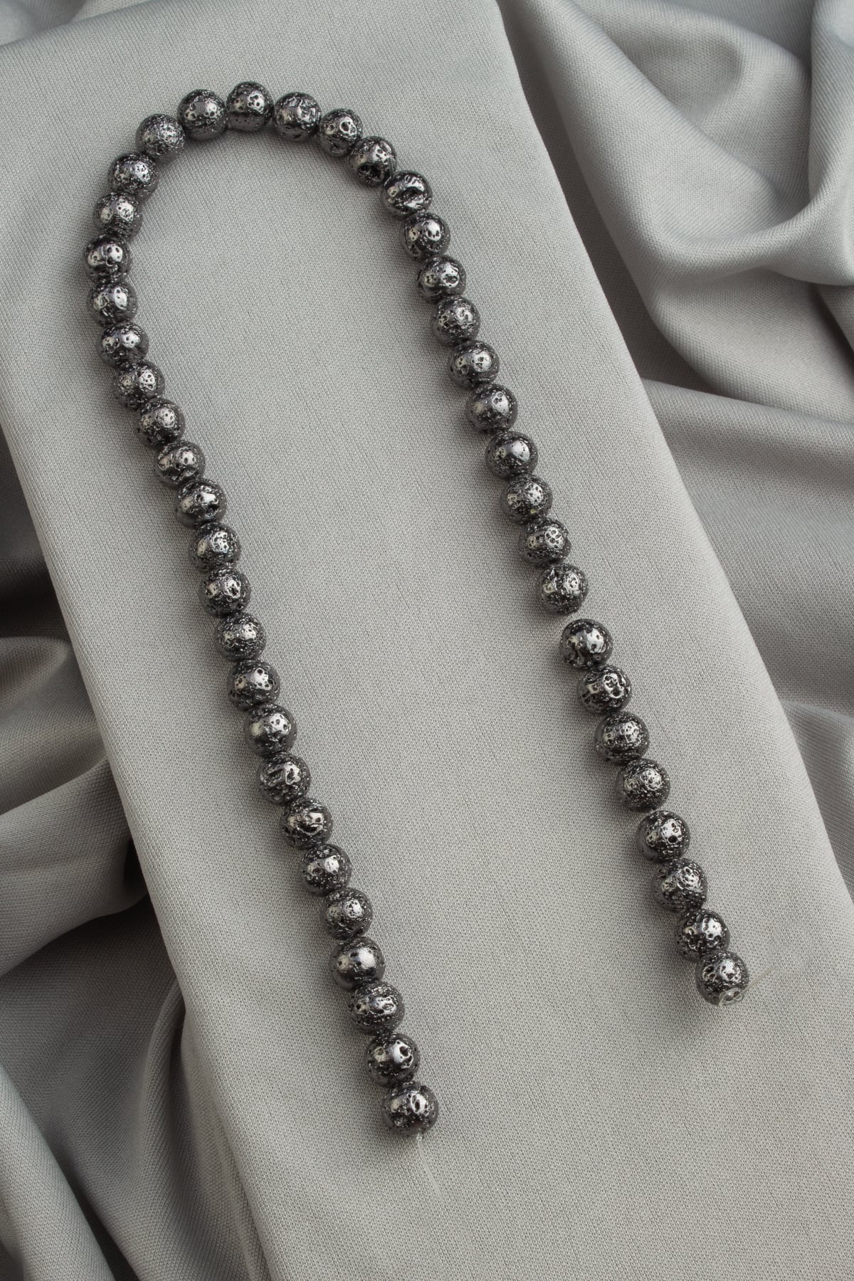 Hematite Natural Stone Matte Rough Smoked Globe Cut 9x9mm String Of Beads