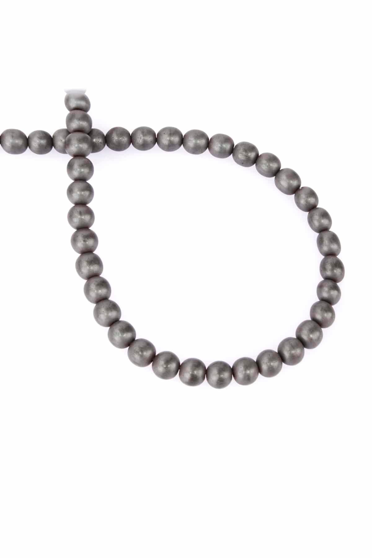 Hematite Natural Stone Matte Grey 6mm String Of Beads