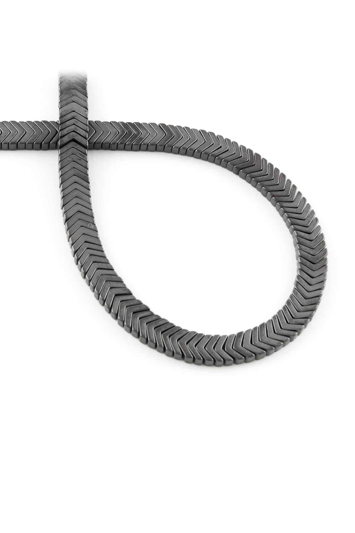 Hematite Natural Stone Matte Grey 7x1mm String Of Beads