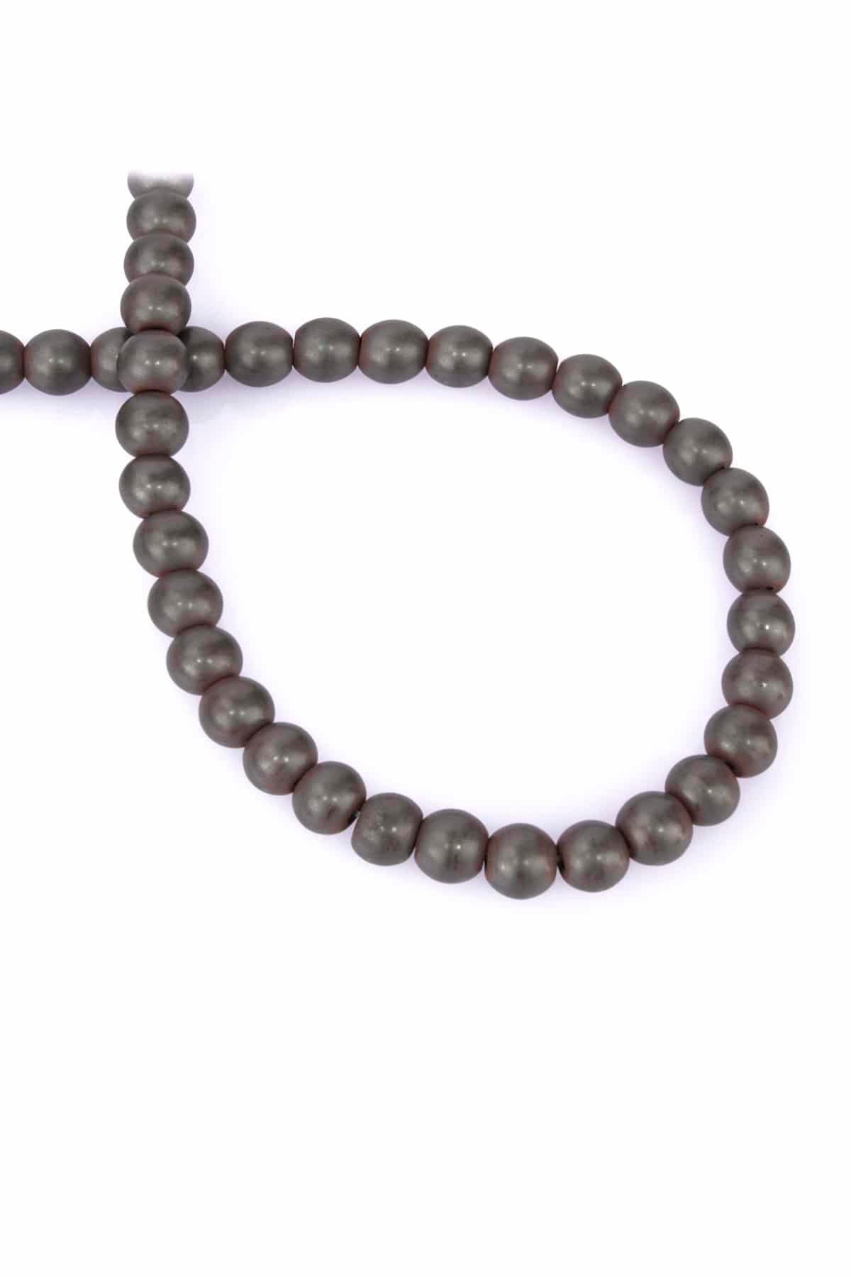 Hematite Natural Stone Matte Grey 8mm String Of Beads