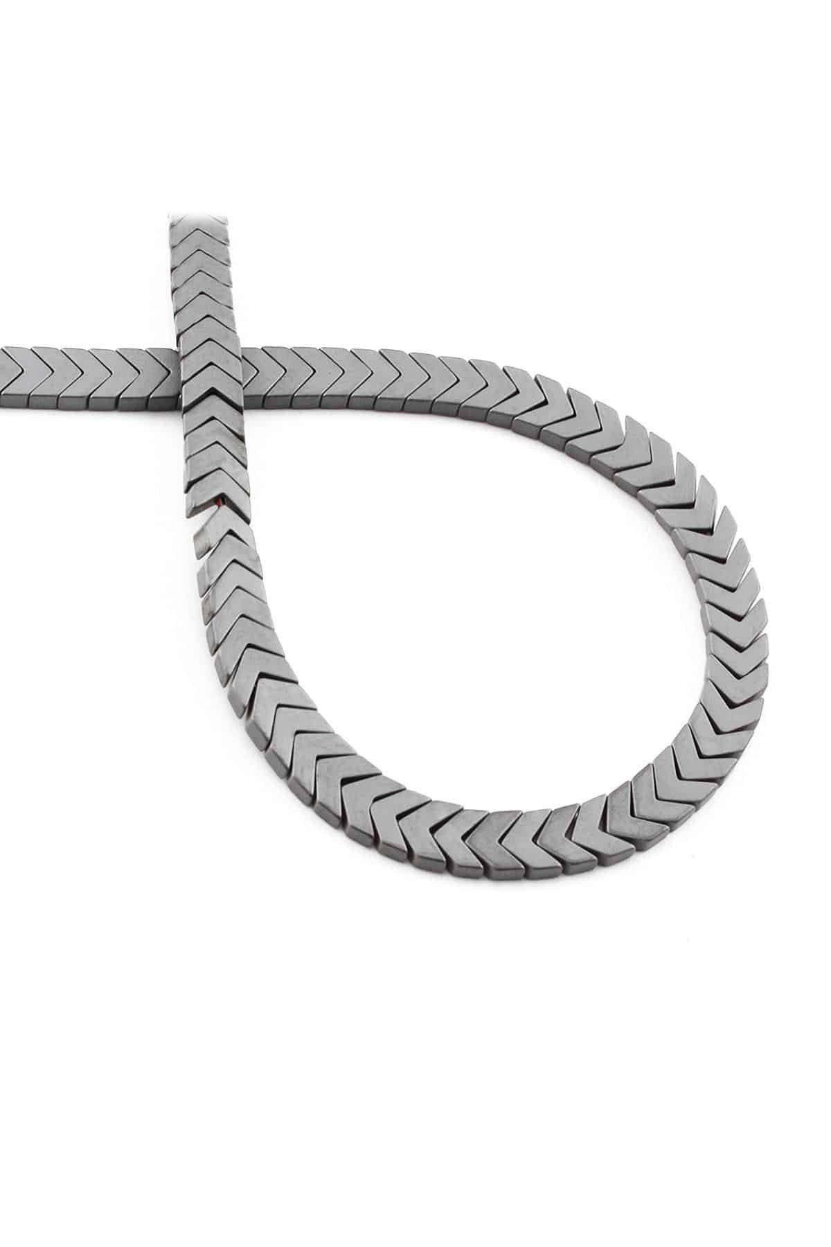 Hematite Natural Stone Matte Grey Sergeant Cut 7x2mm String Of Beads