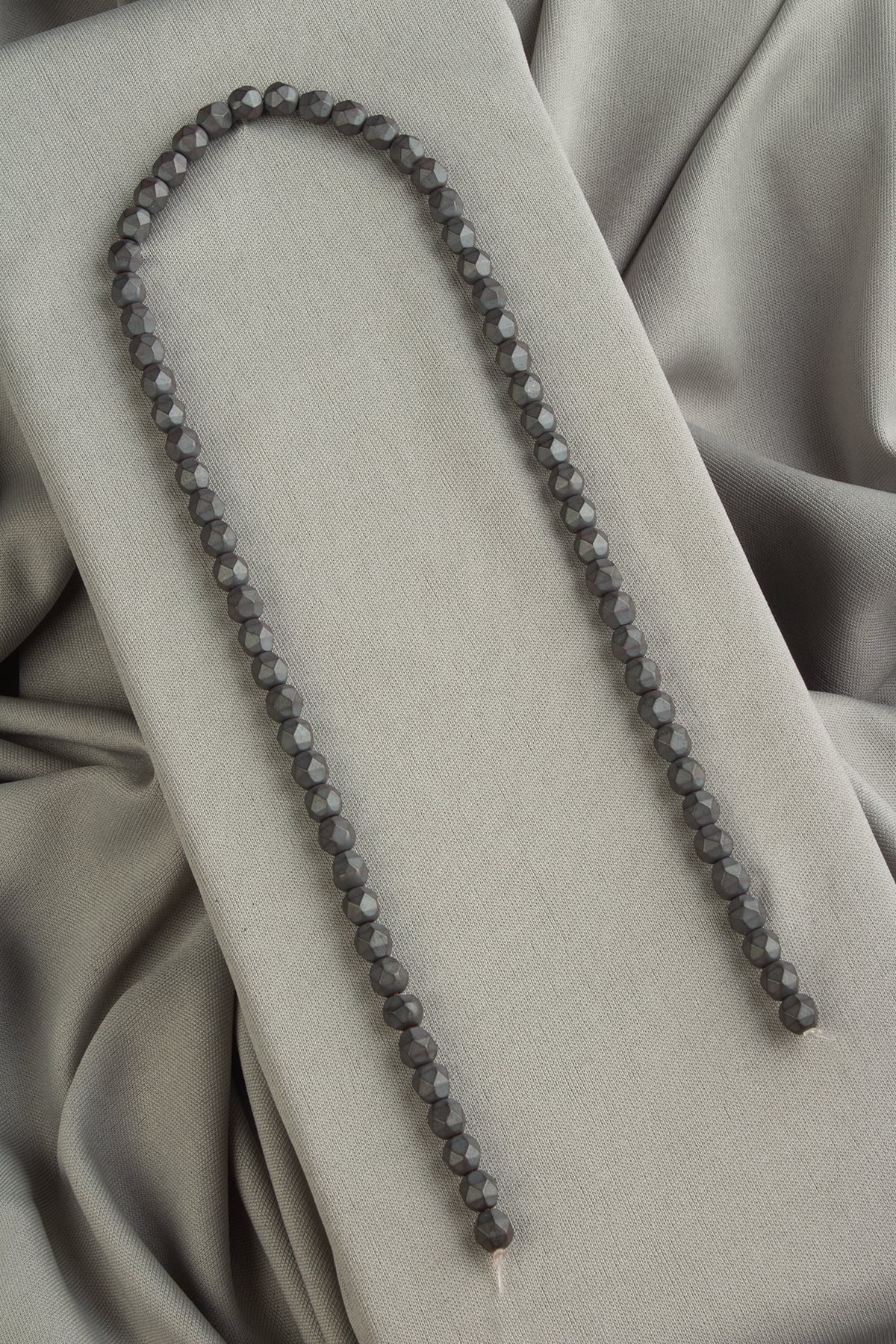Hematite Natural Stone Matte Grey Hexagonal Cut 6mm String Of Beads