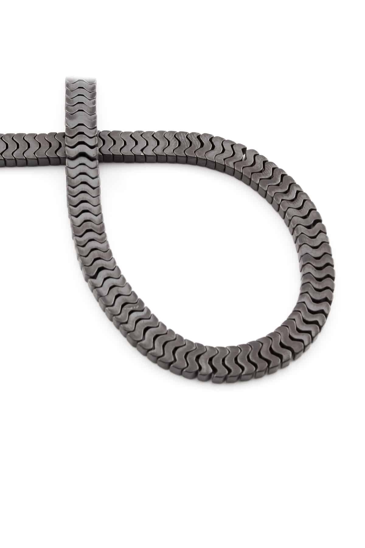 Hematit Taşı Yarasa Kesim Mat Gri 7x1mm Doğal Taş Dizi