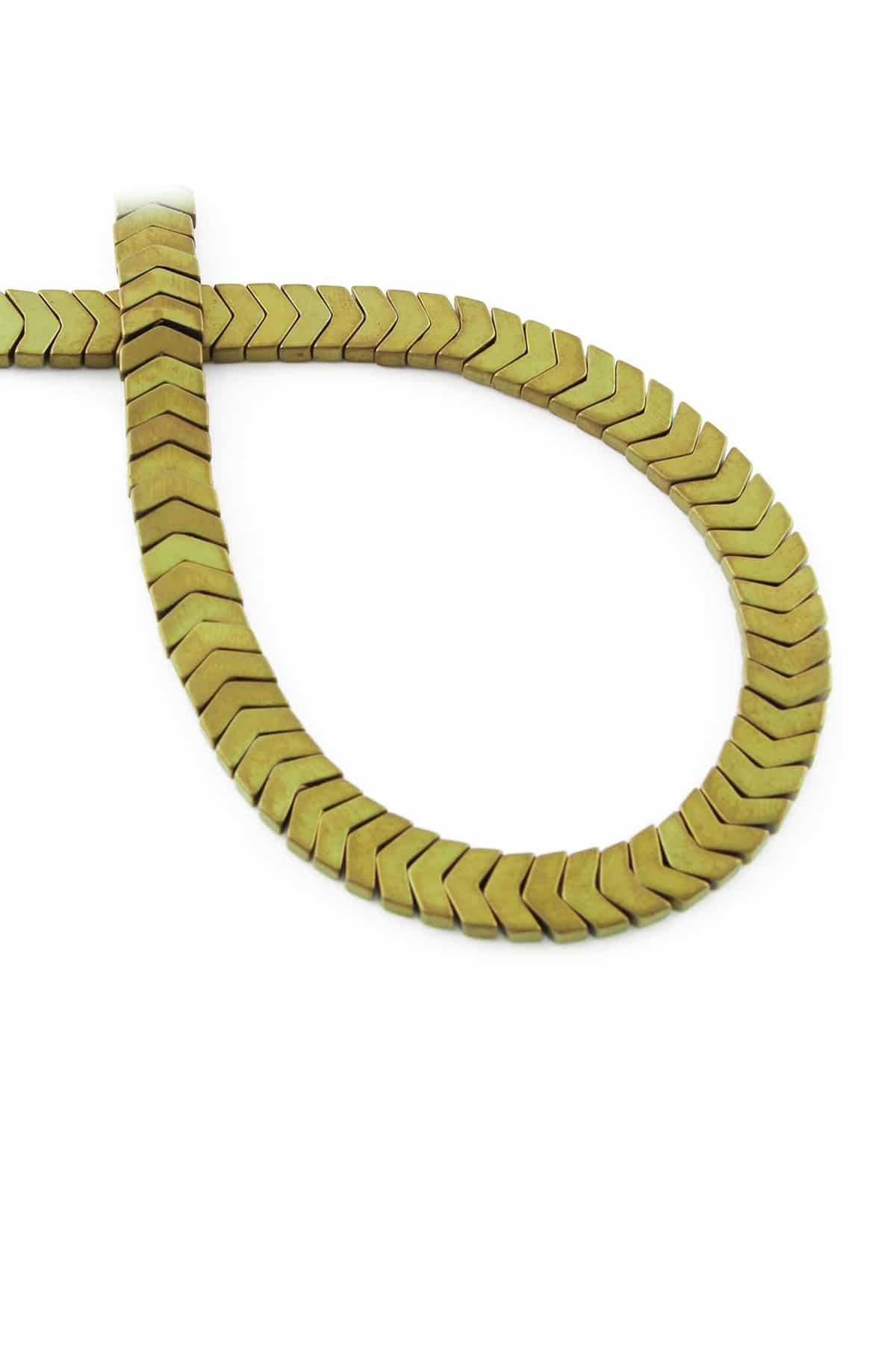 Hematite Natural Stone Matte Dark Gold Sergeant Cut 6x2mm String Of Beads