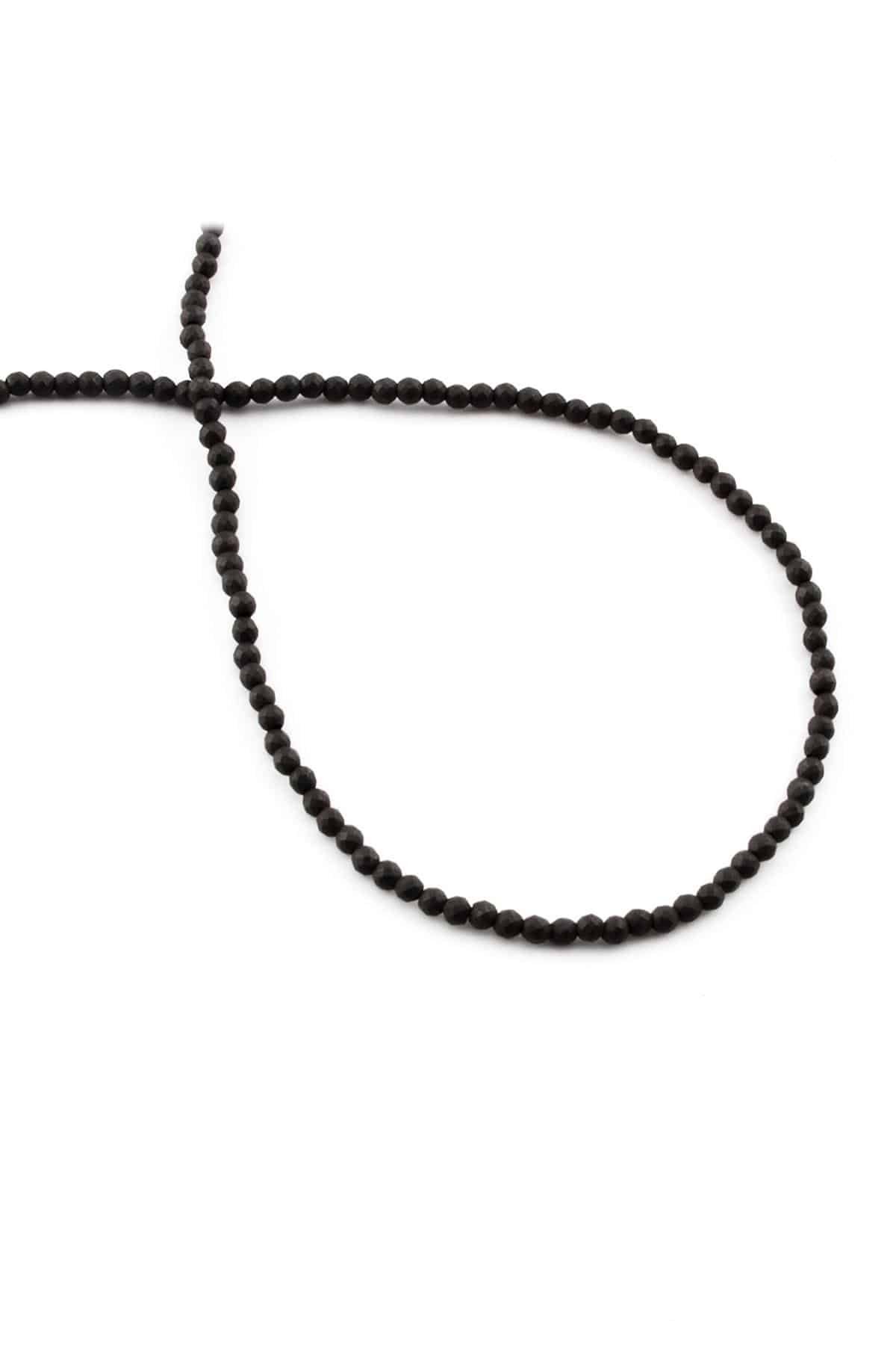 Hematite Natural Stone Matte Black 2mm String Of Beads