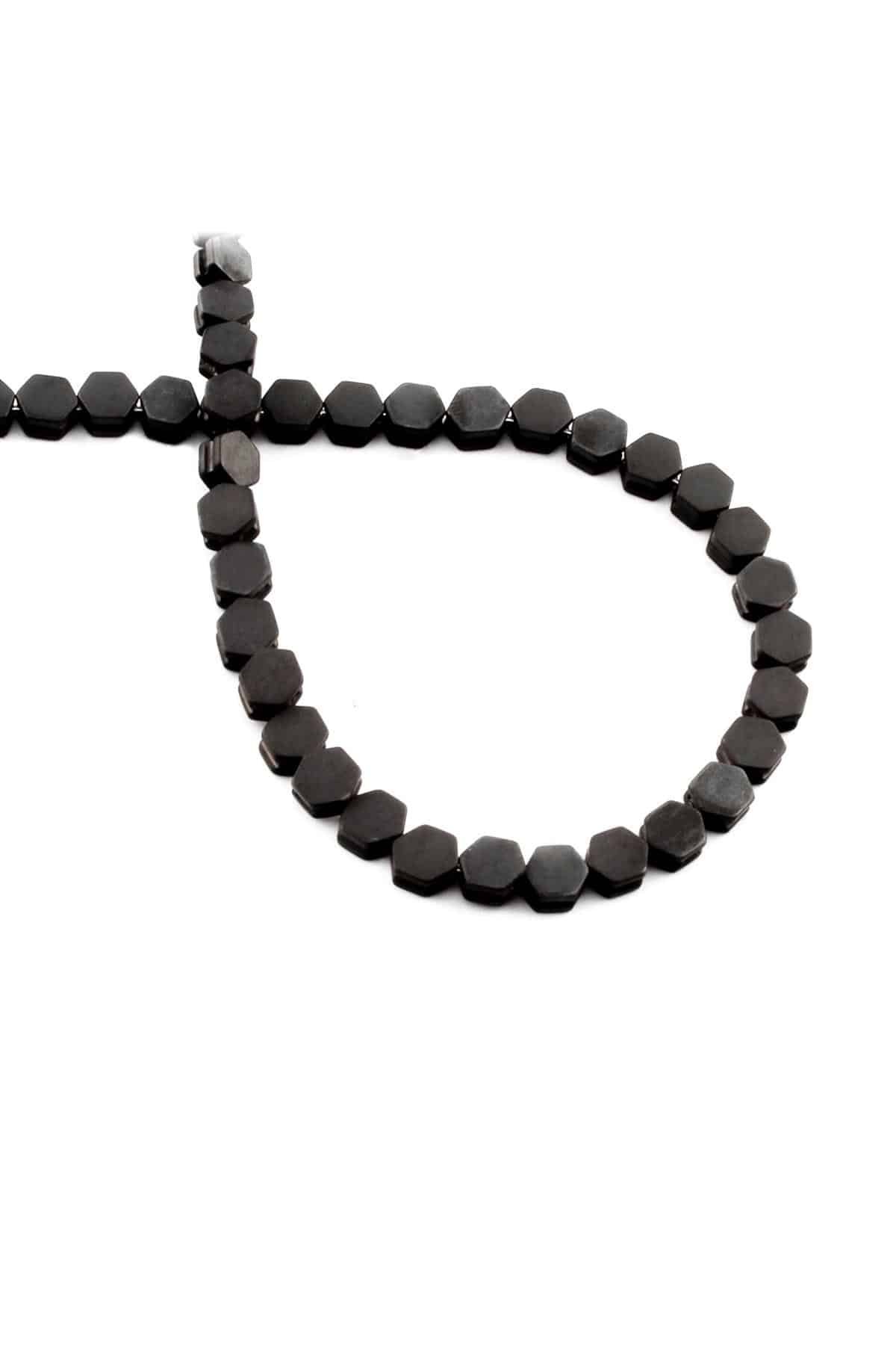 Hematite Natural Stone Matte Black 5x5mm String Of Beads