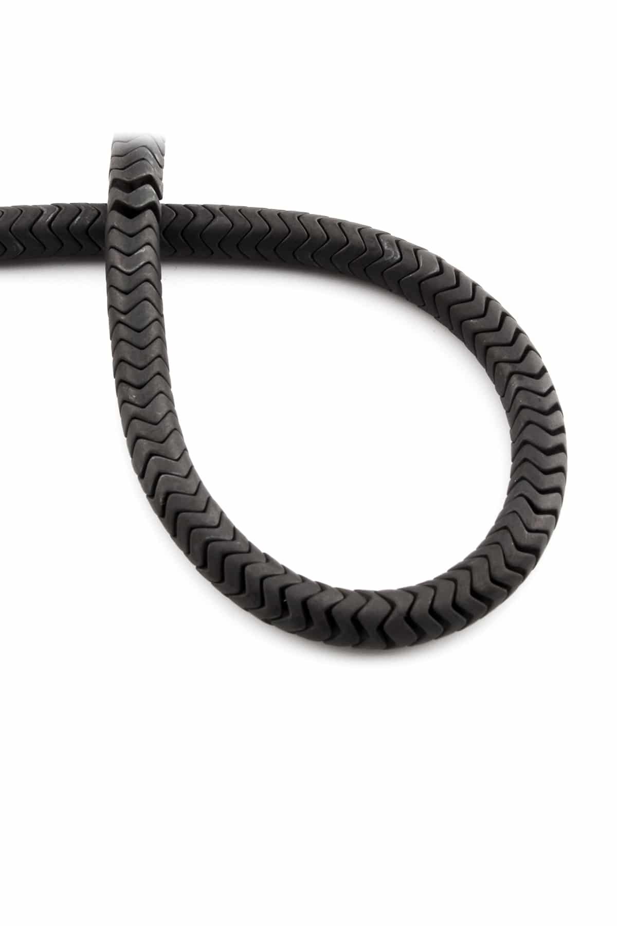 Hematite Natural Stone Matte Black 6x2mm String Of Beads