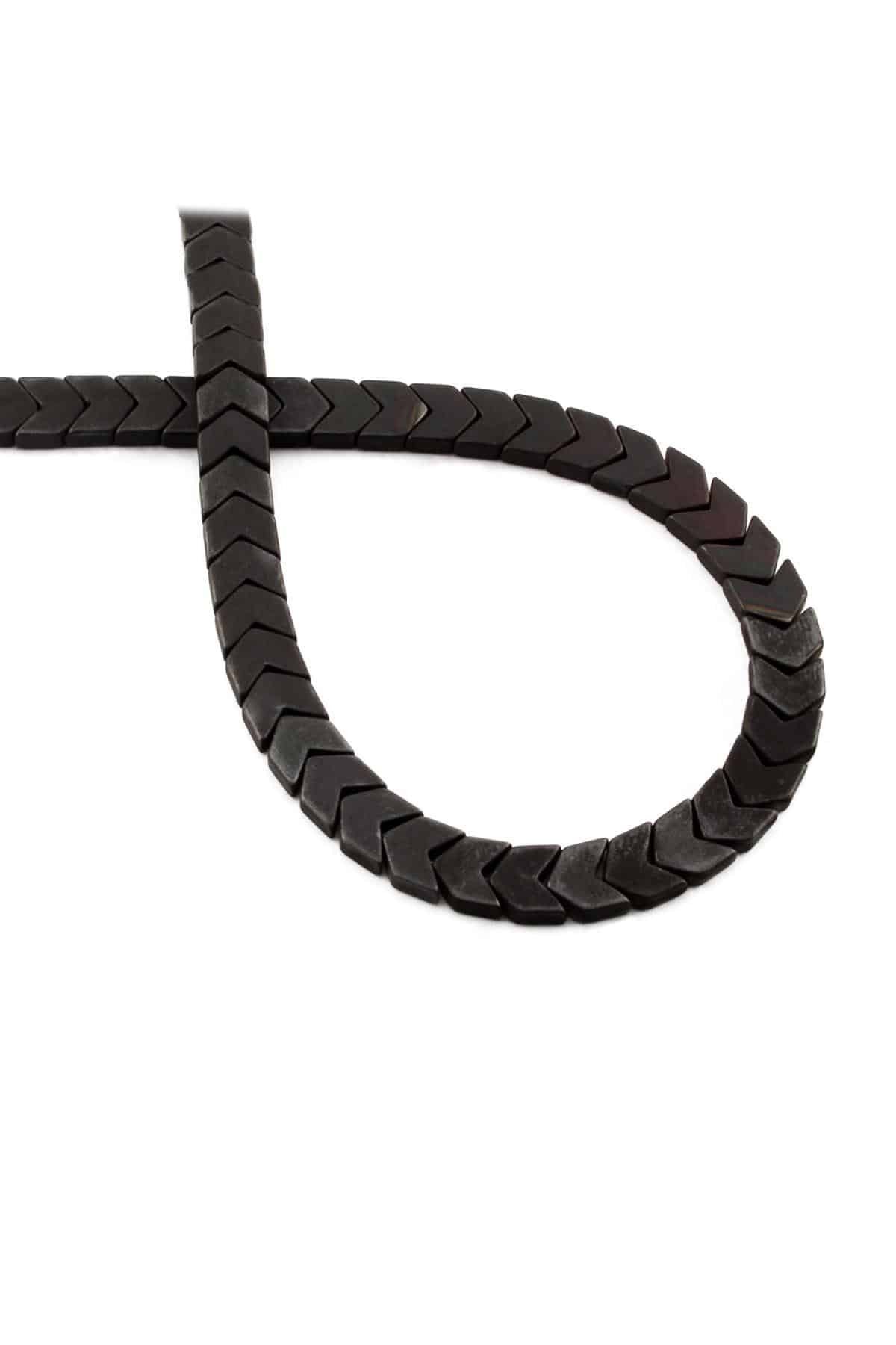 Hematite Natural Stone Matte Black 6x3mm String Of Beads