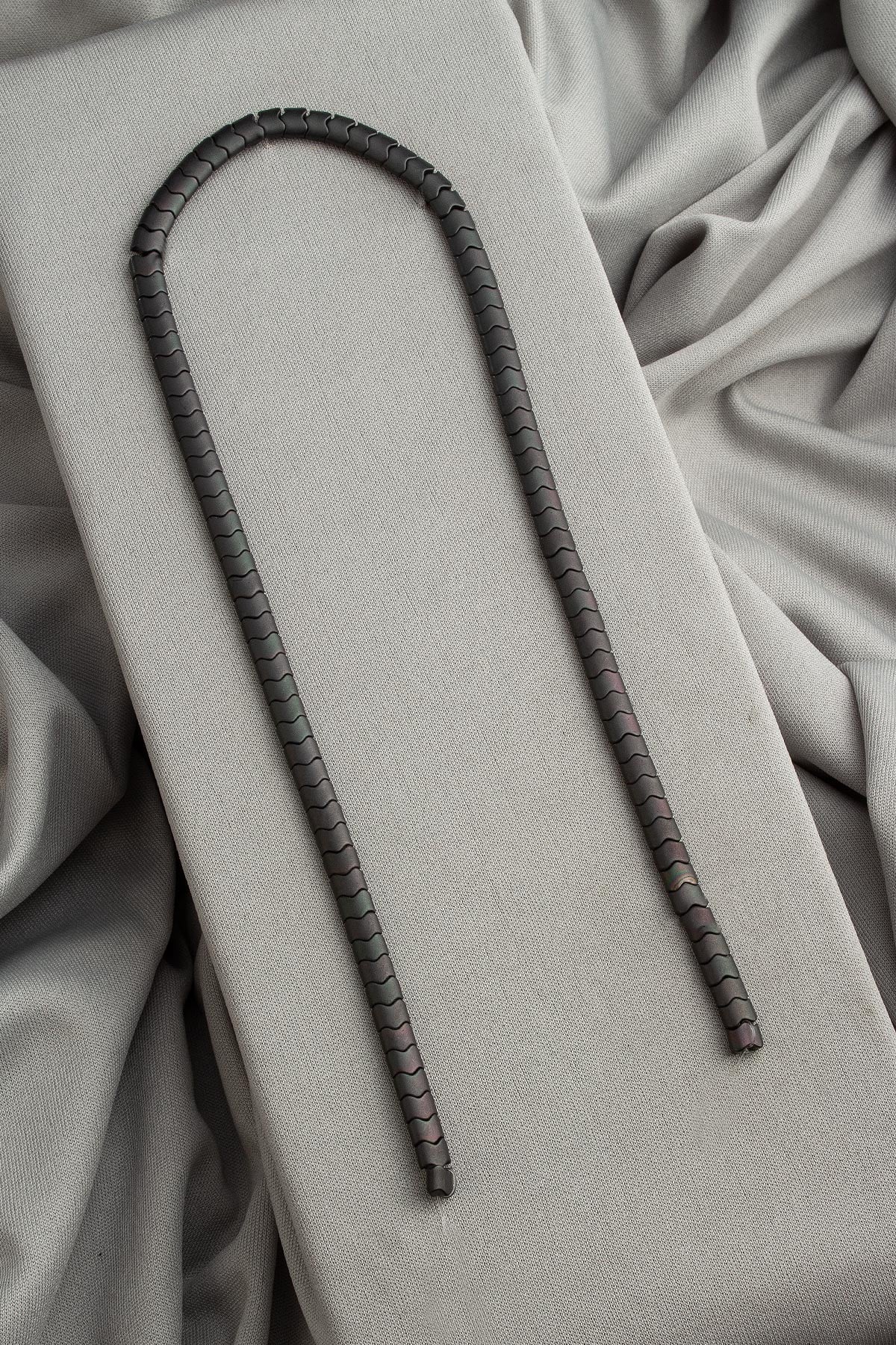 Hematite Natural Stone Matte Black 6x4mm String Of Beads