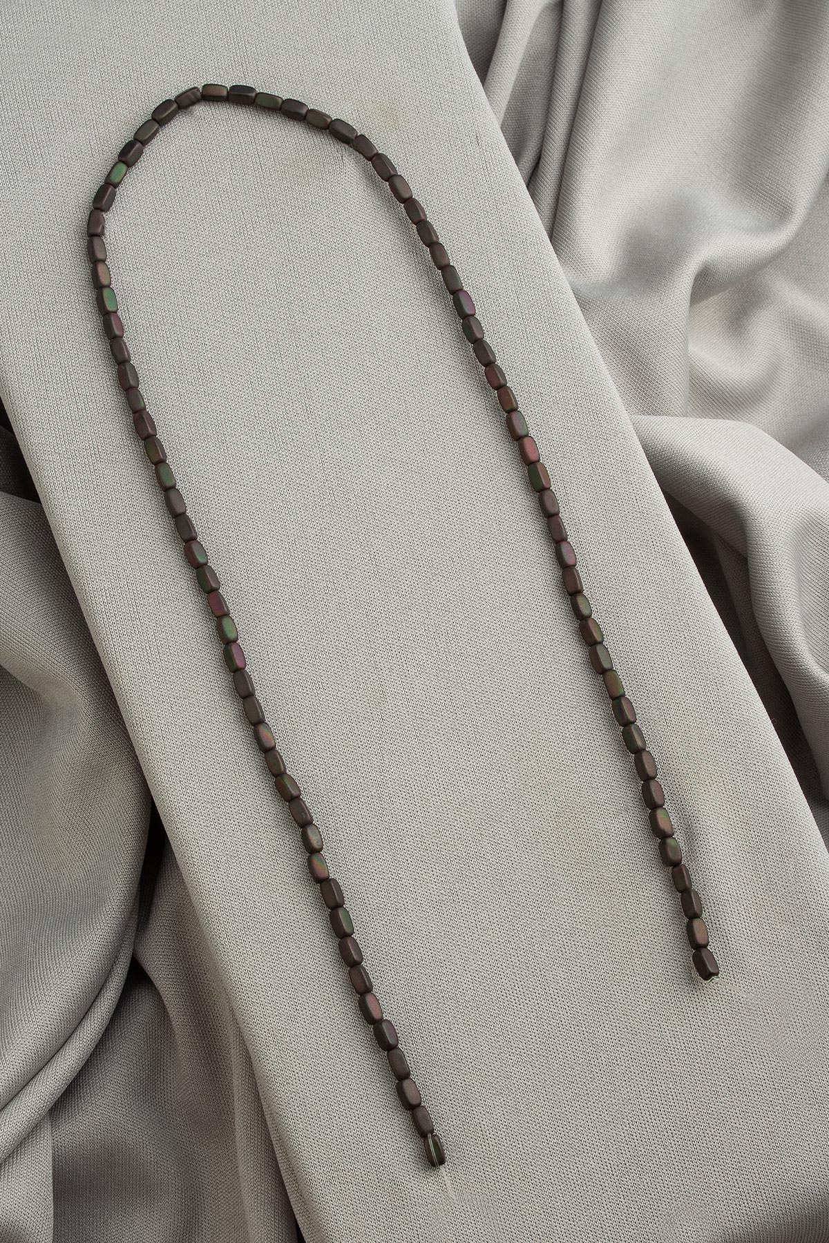 Hematite Natural Stone Matte Black Rectangular Cut 3x5mm String Of Beads