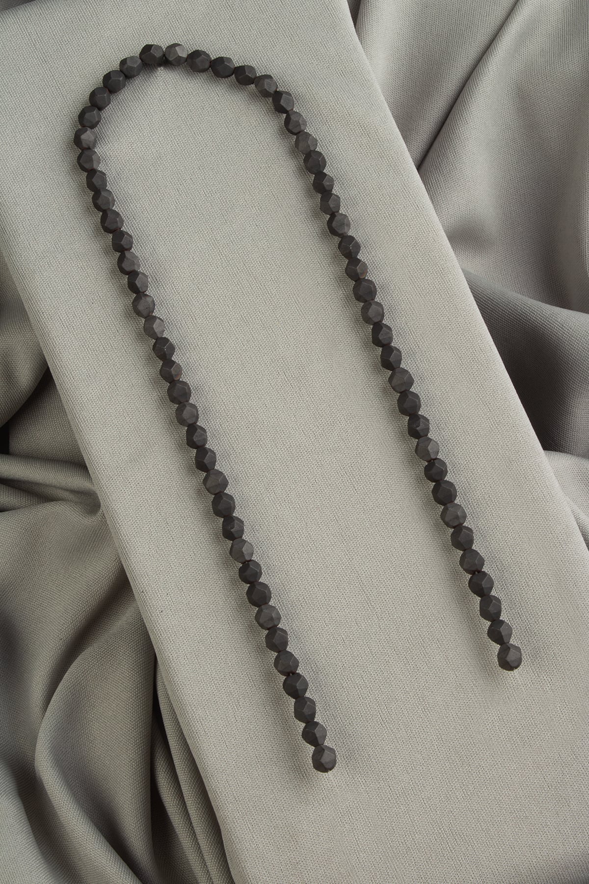 Hematite Natural Stone Matte Black Hexagonal Cut 6mm String Of Beads