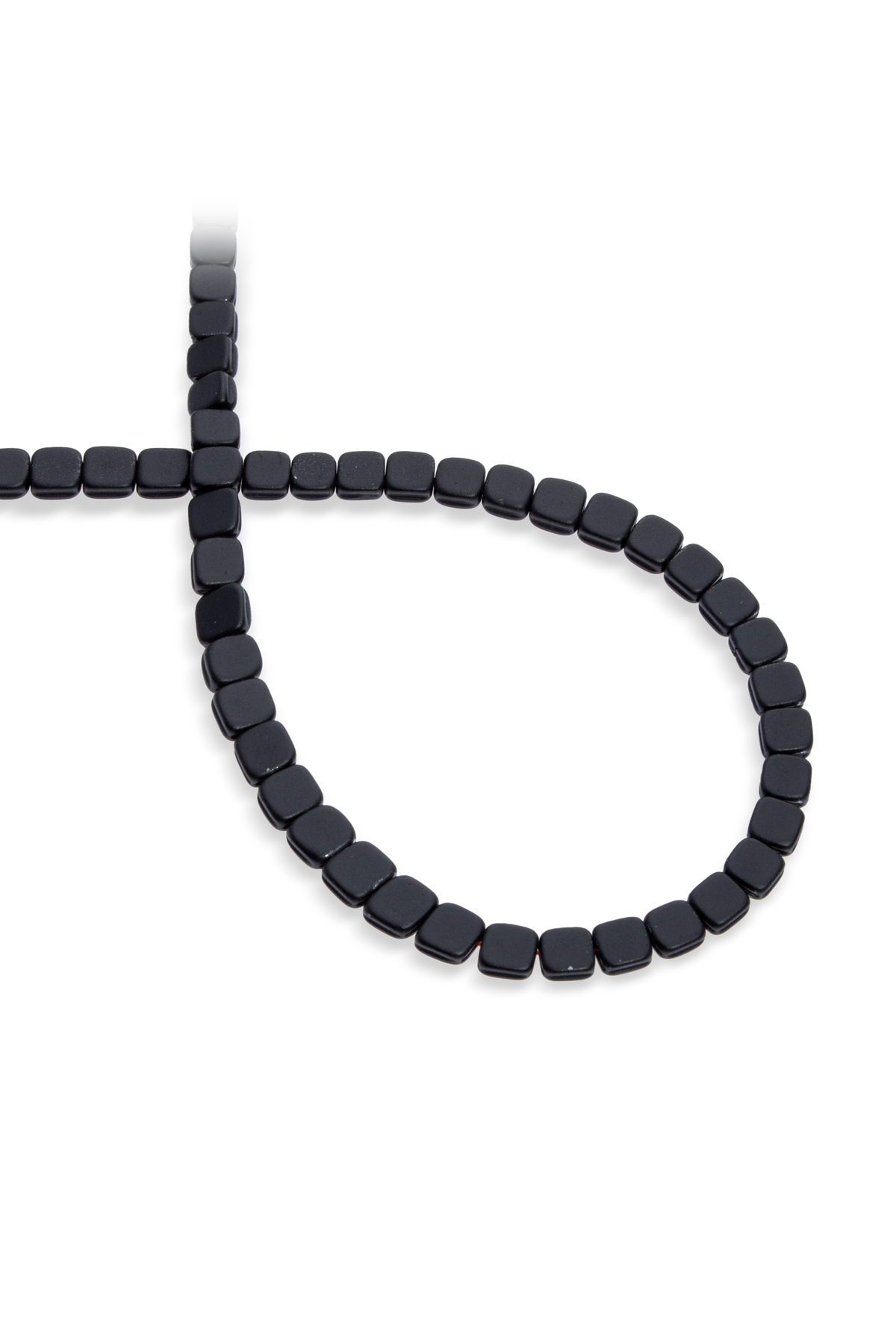 Hematit Doğal Taş Mat Siyah Kare Kesim 6x6mm Dizi
