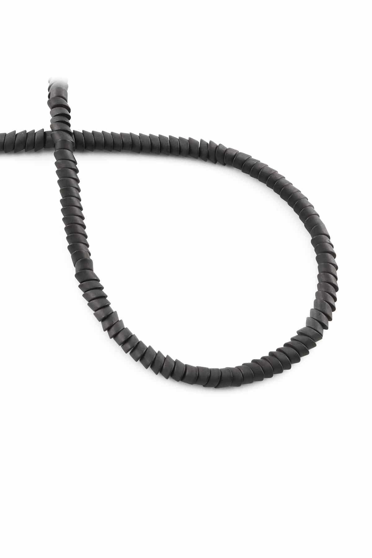 Hematite Natural Stone Matte Black Washer Cut 4x2mm String Of Beads