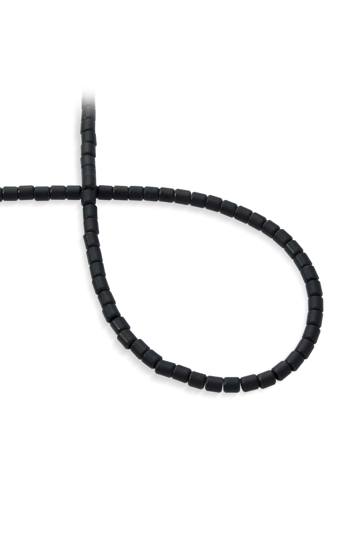 Hematit Taşı Silindir Kesim Mat Siyah 4x4mm Doğal Taş Dizi