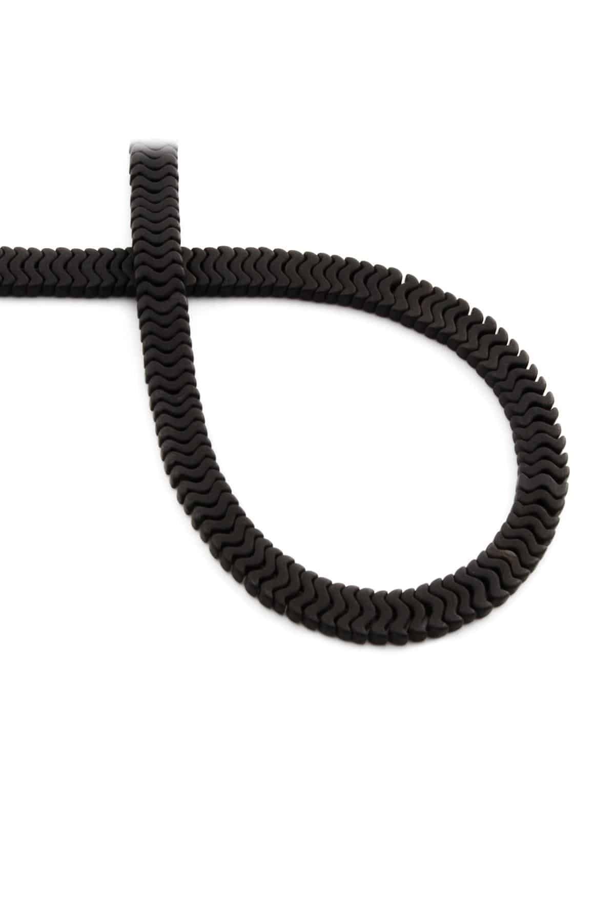 Hematite Natural Stone Matte Black Bat Cut 7x1mm String Of Beads