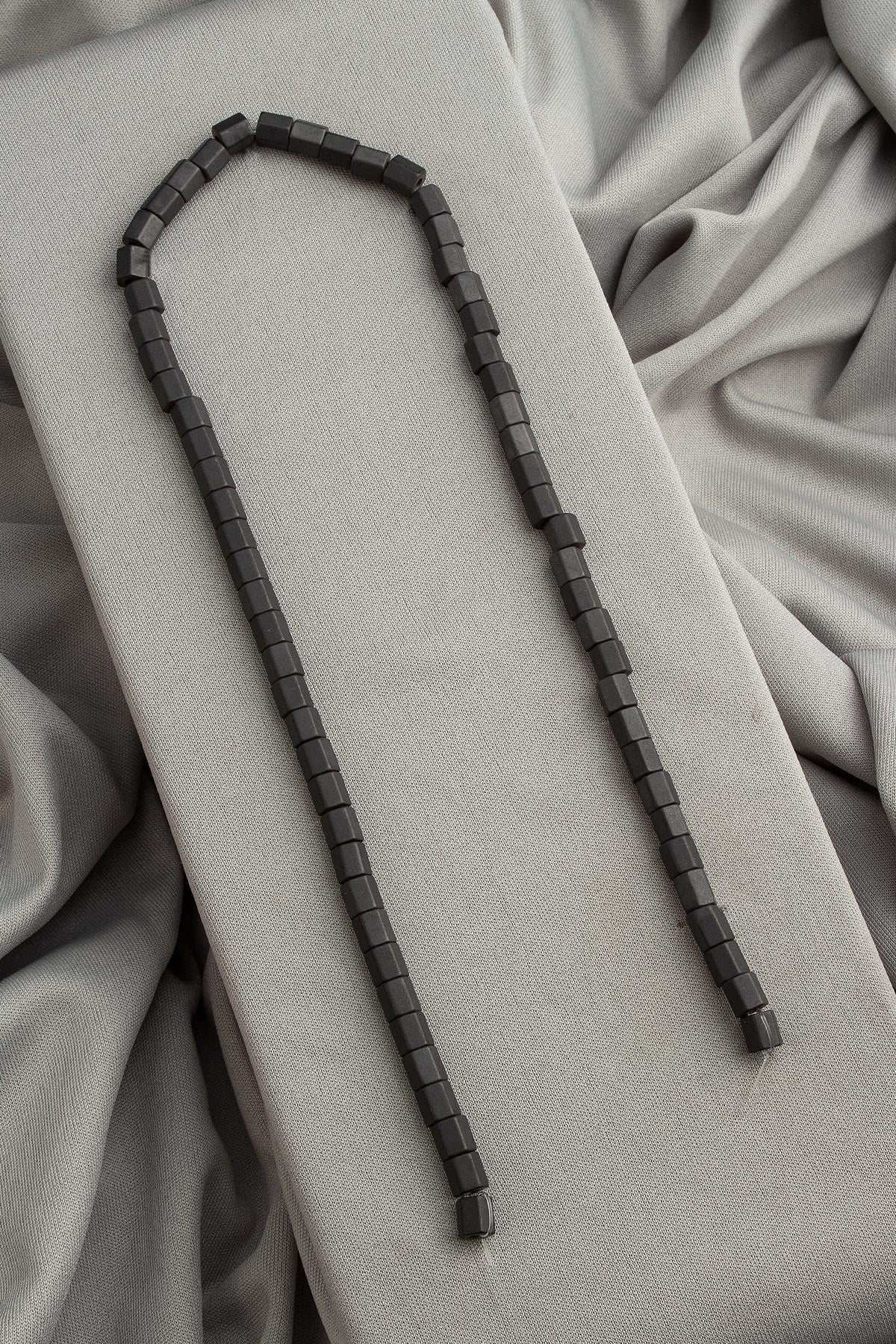 Hematite Natural Stone Matte Black 5x5mm String Of Beads