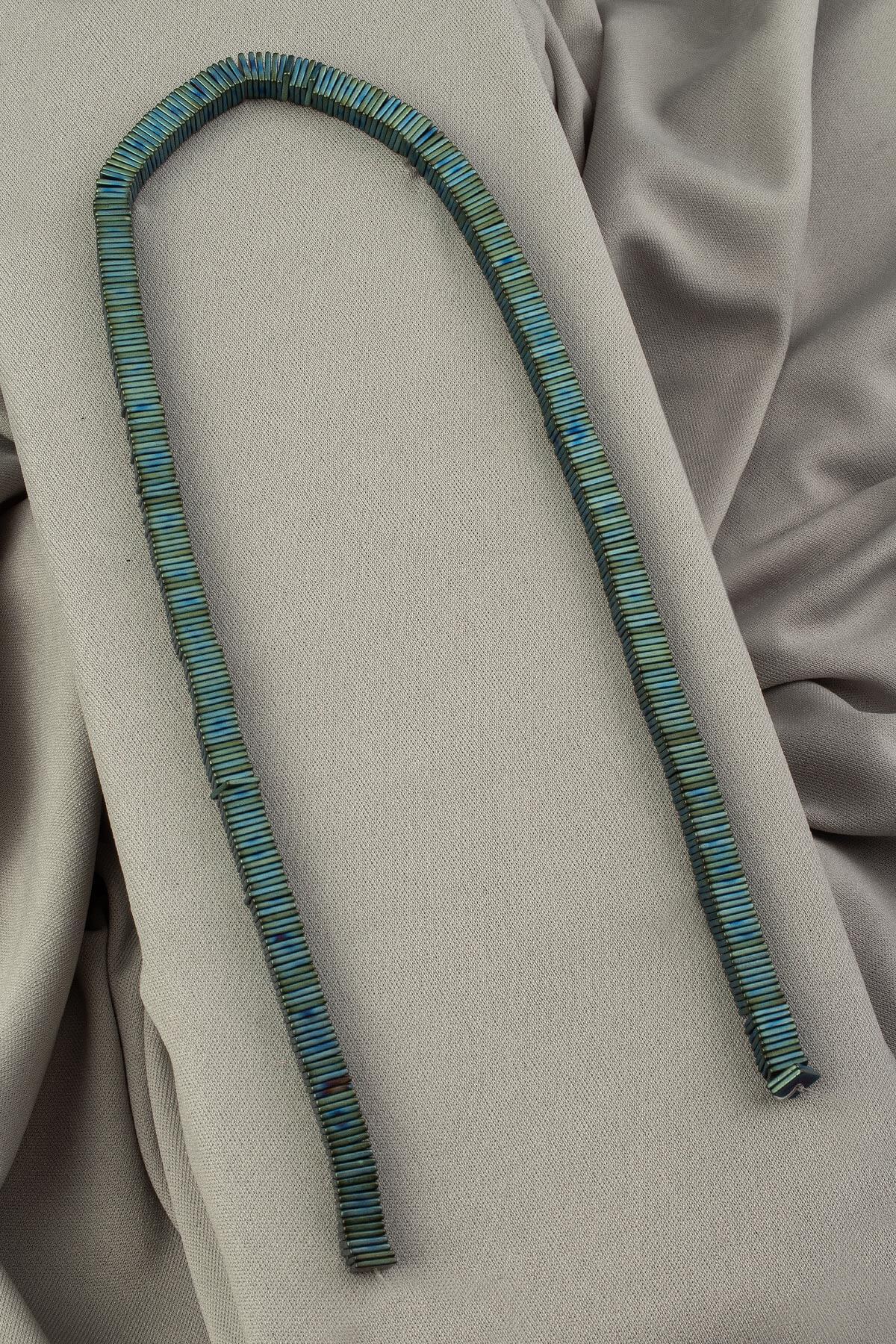 Hematite Natural Stone Matte Green Washer Cut 6x1mm String Of Beads