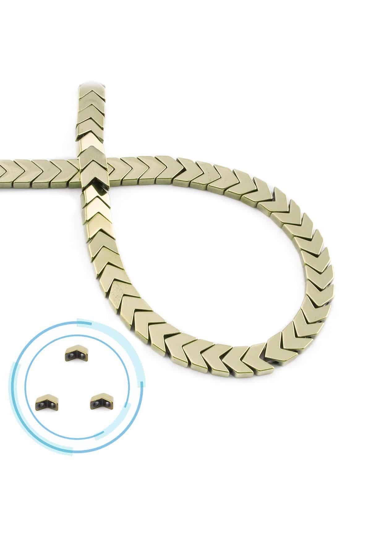Hematit Taşı Çavuş Kesim Parlak Antik Sarı 6x3mm Doğal Taş Dizi