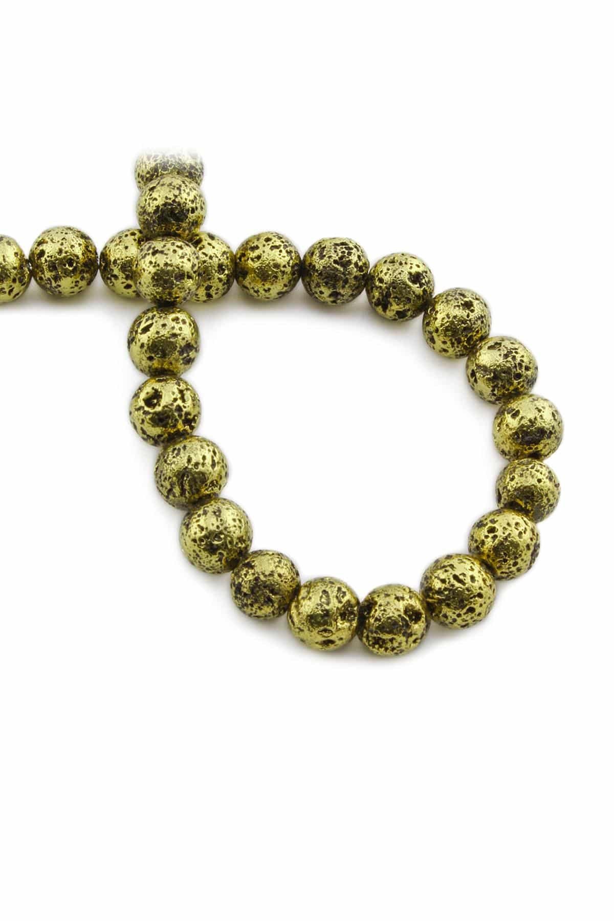 Hematite Natural Stone Shiny Antique Yellow Globe Cut 8mm String Of Beads