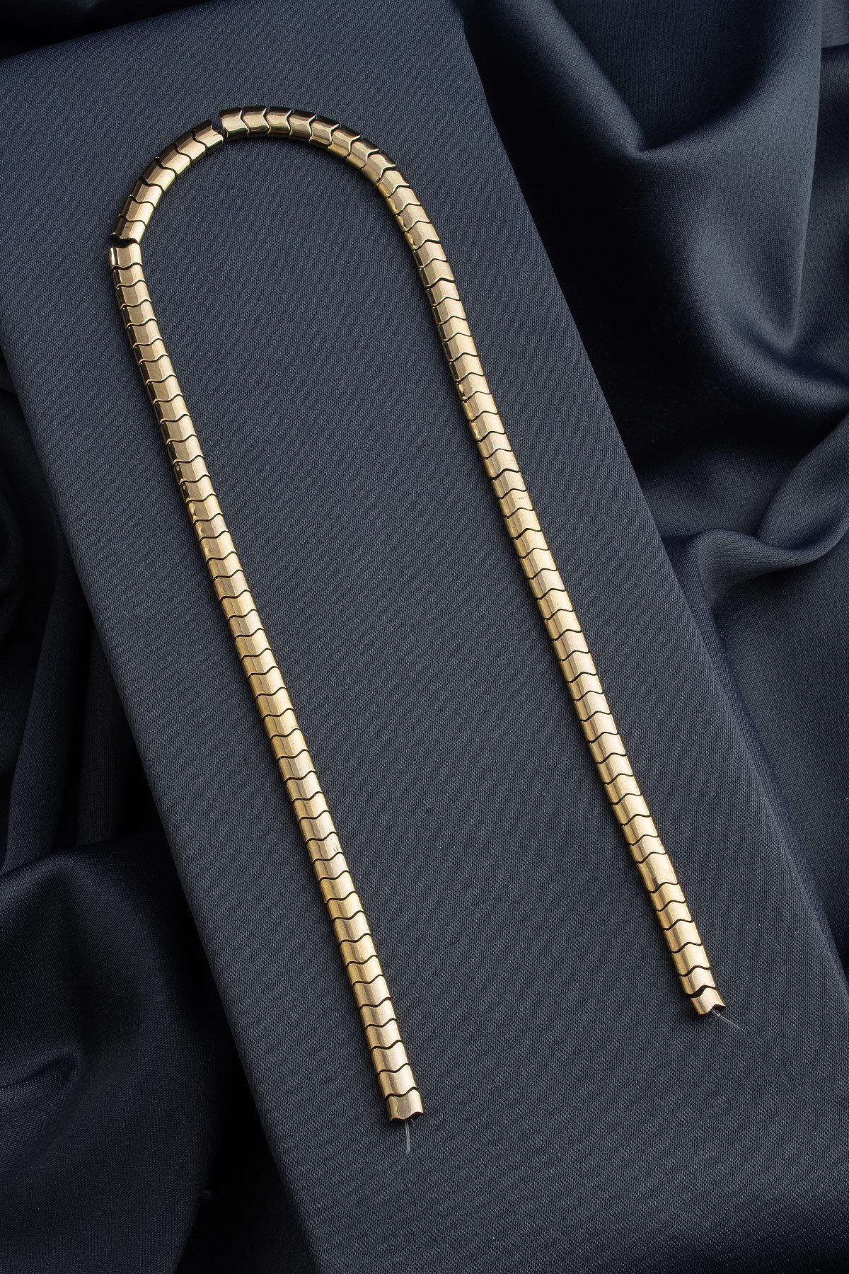 Hematit Doğal Taş Parlak Antik Sarı Rondela Kesim 6x4mm Dizi [AA]