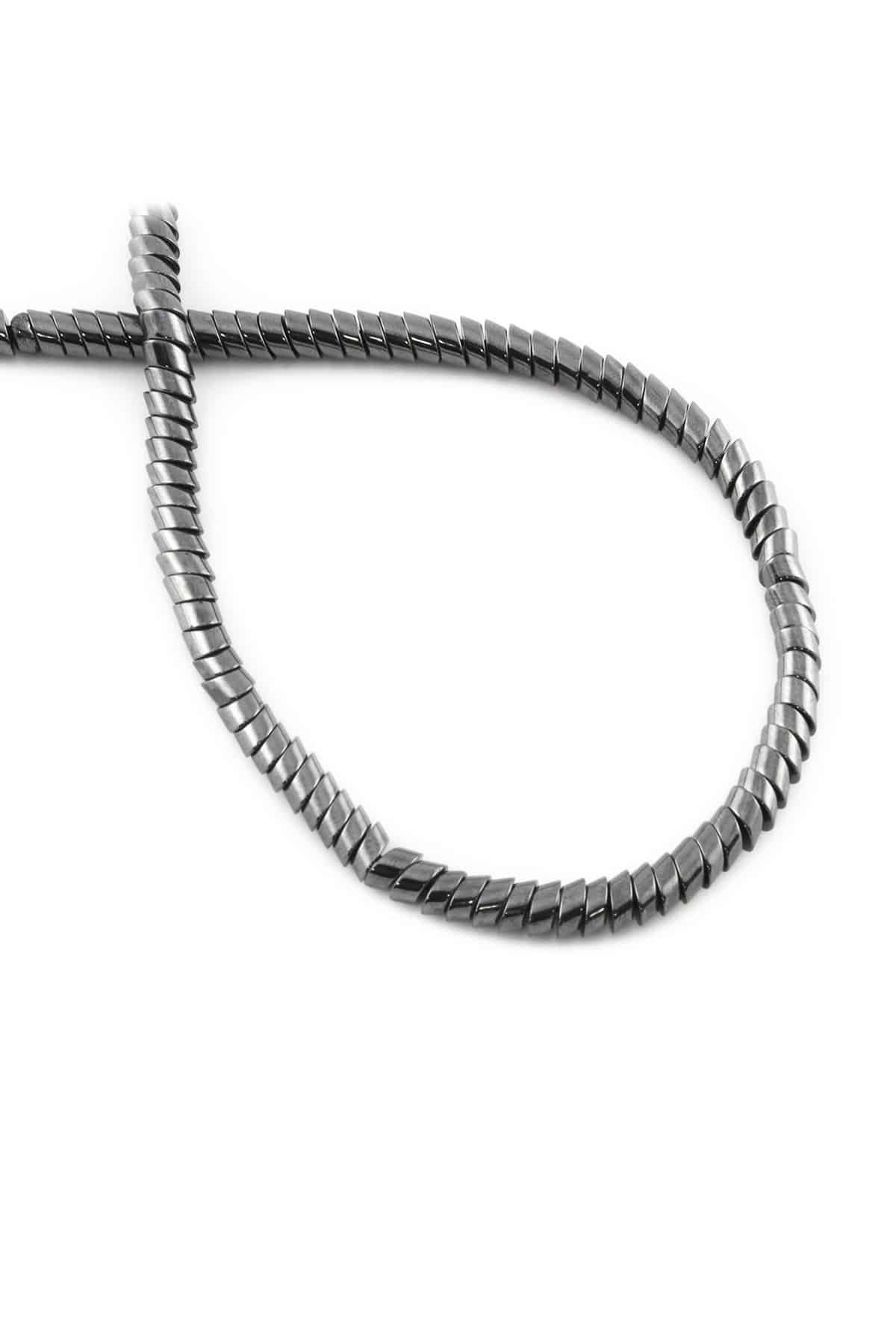 Hematit Taşı Rondela Kesim Parlak Füme 4x2mm Doğal Taş Dizi