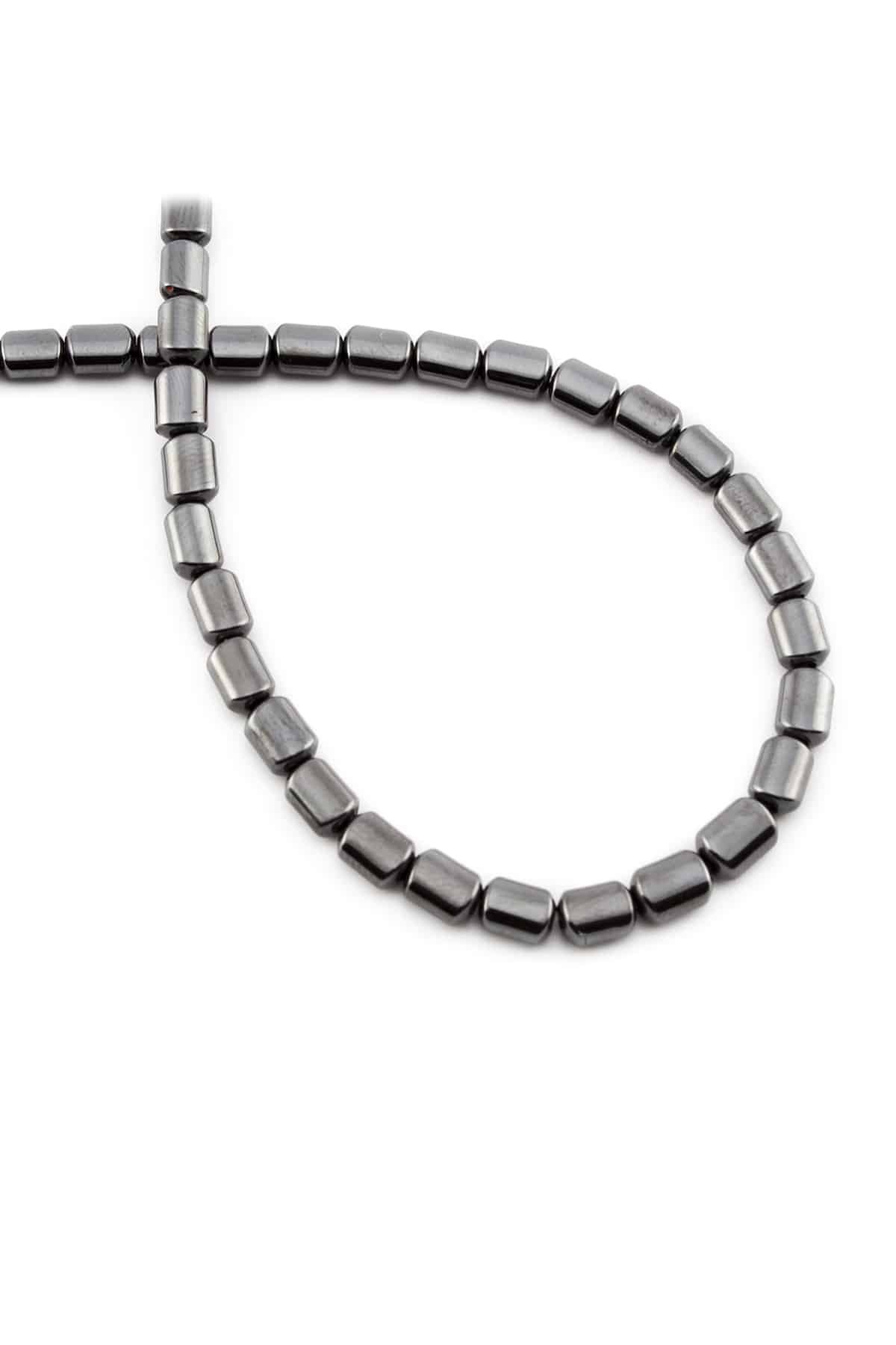 Hematite Natural Stone Shiny Smoked 4x6mm String Of Beads