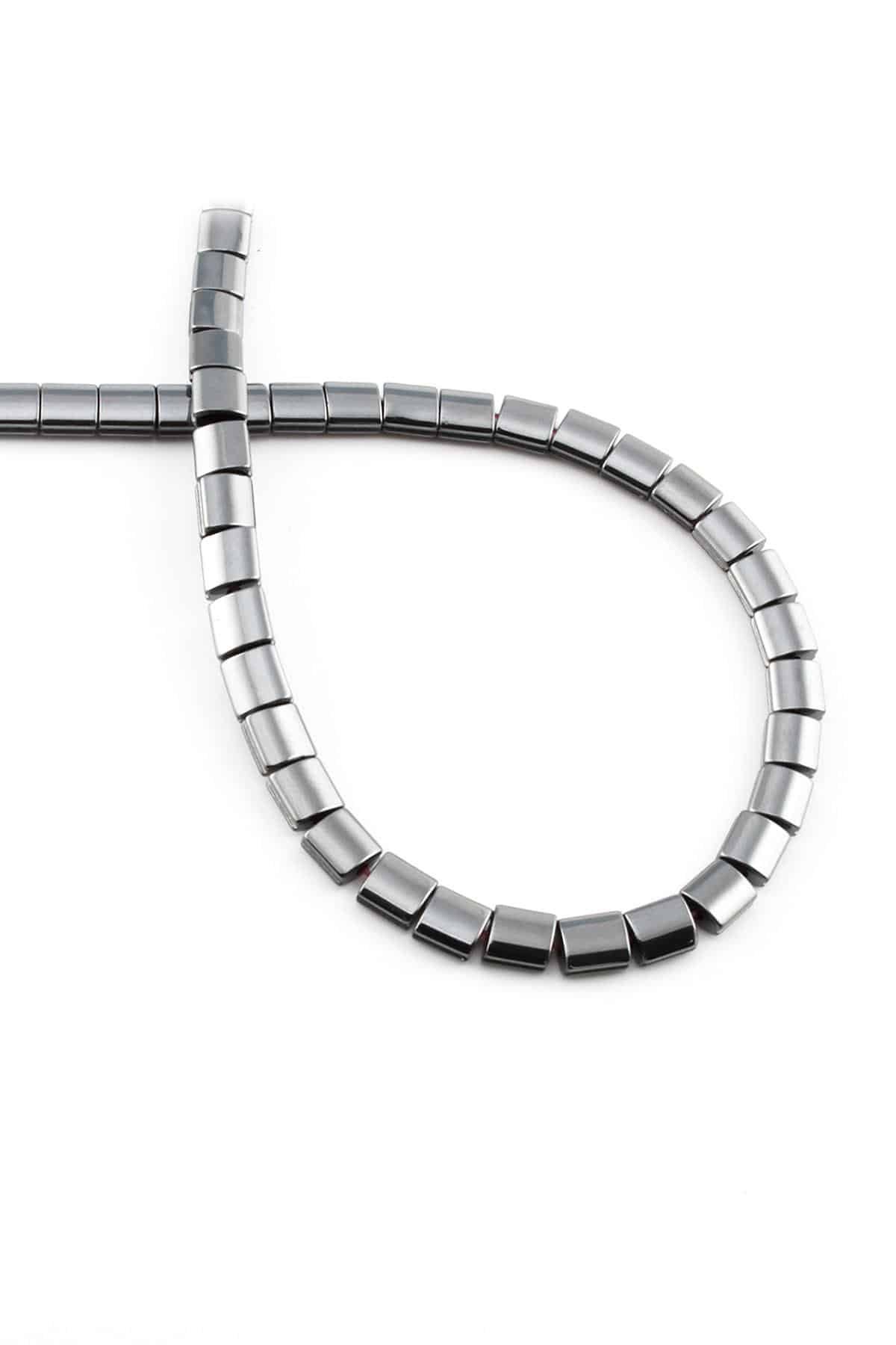 Hematite Natural Stone Shiny Smoked 5x5mm String Of Beads