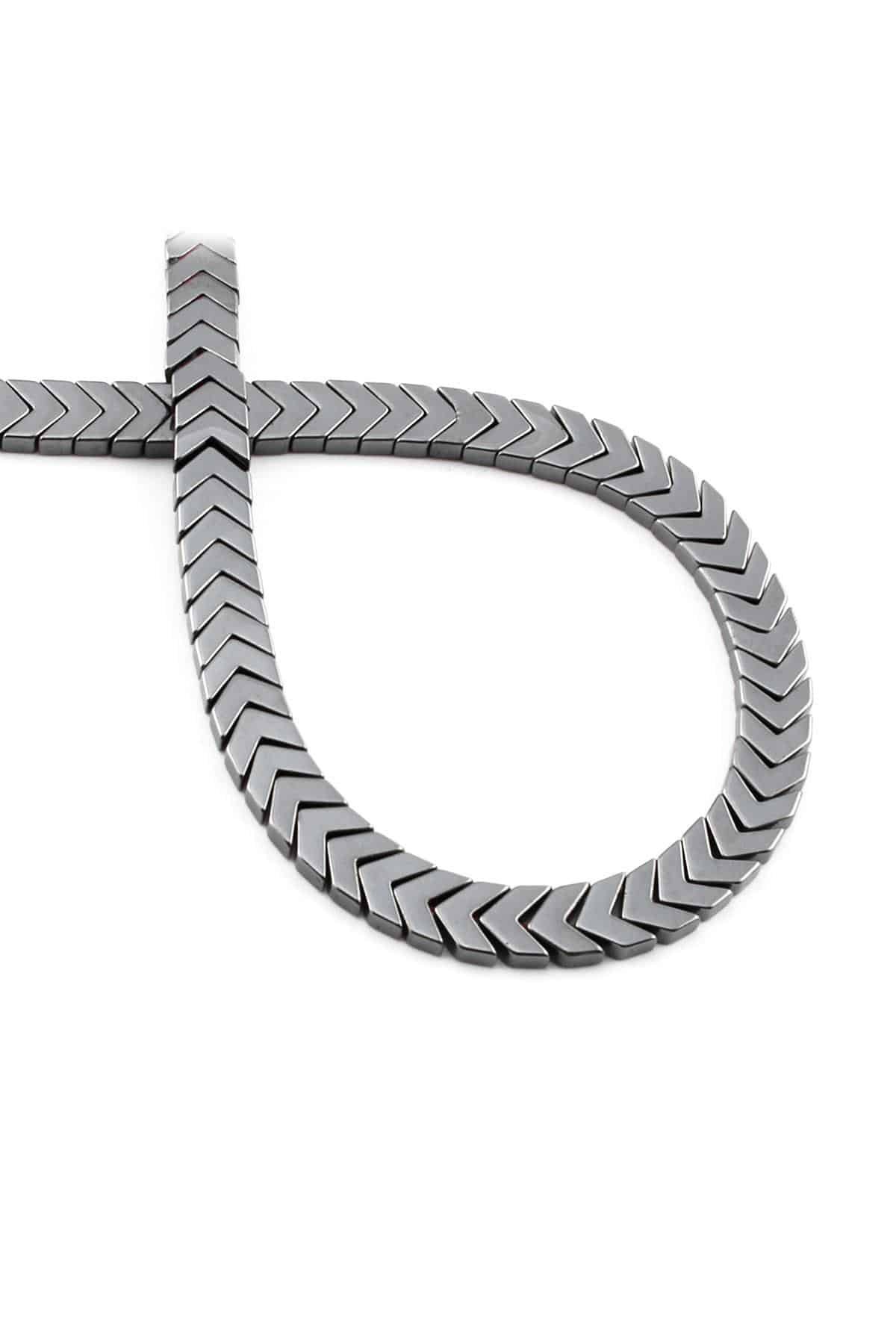 Hematit Taşı Çavuş Kesim Parlak Füme 7x2mm Doğal Taş Dizi