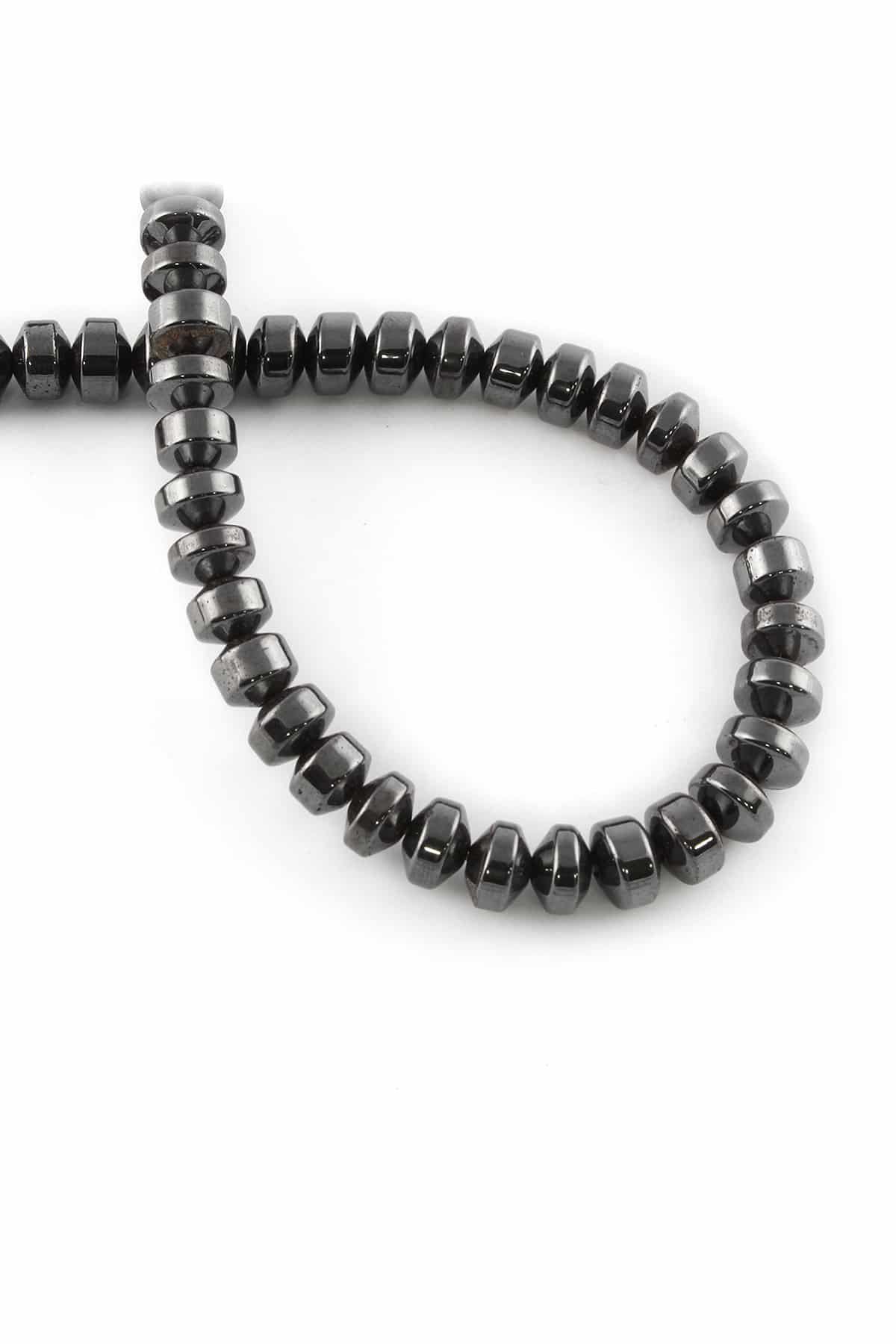 Hematit Taşı Özel Kesim Parlak Füme 8x5mm Doğal Taş Dizi