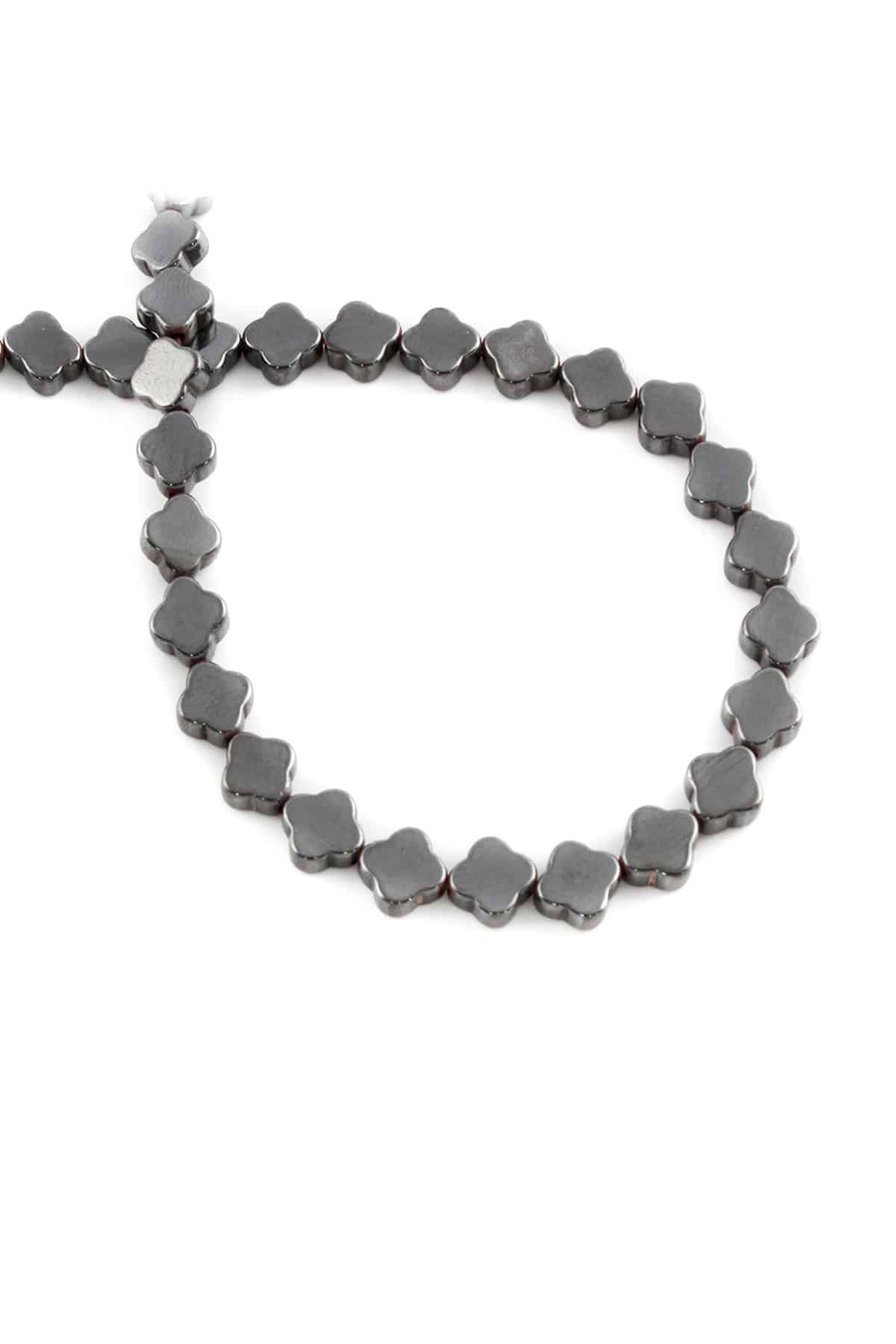 Hematite Natural Stone Shiny Smoked Cloandr Cut 6x6mm String Of Beads