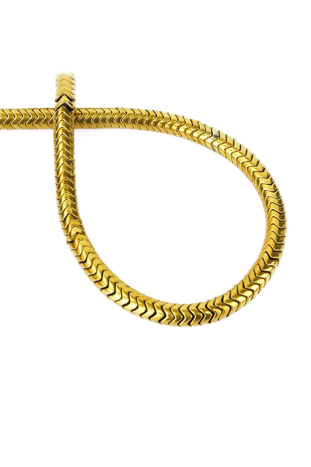 Hematite Natural Stone Shiny Gold 6x2mm String Of Beads