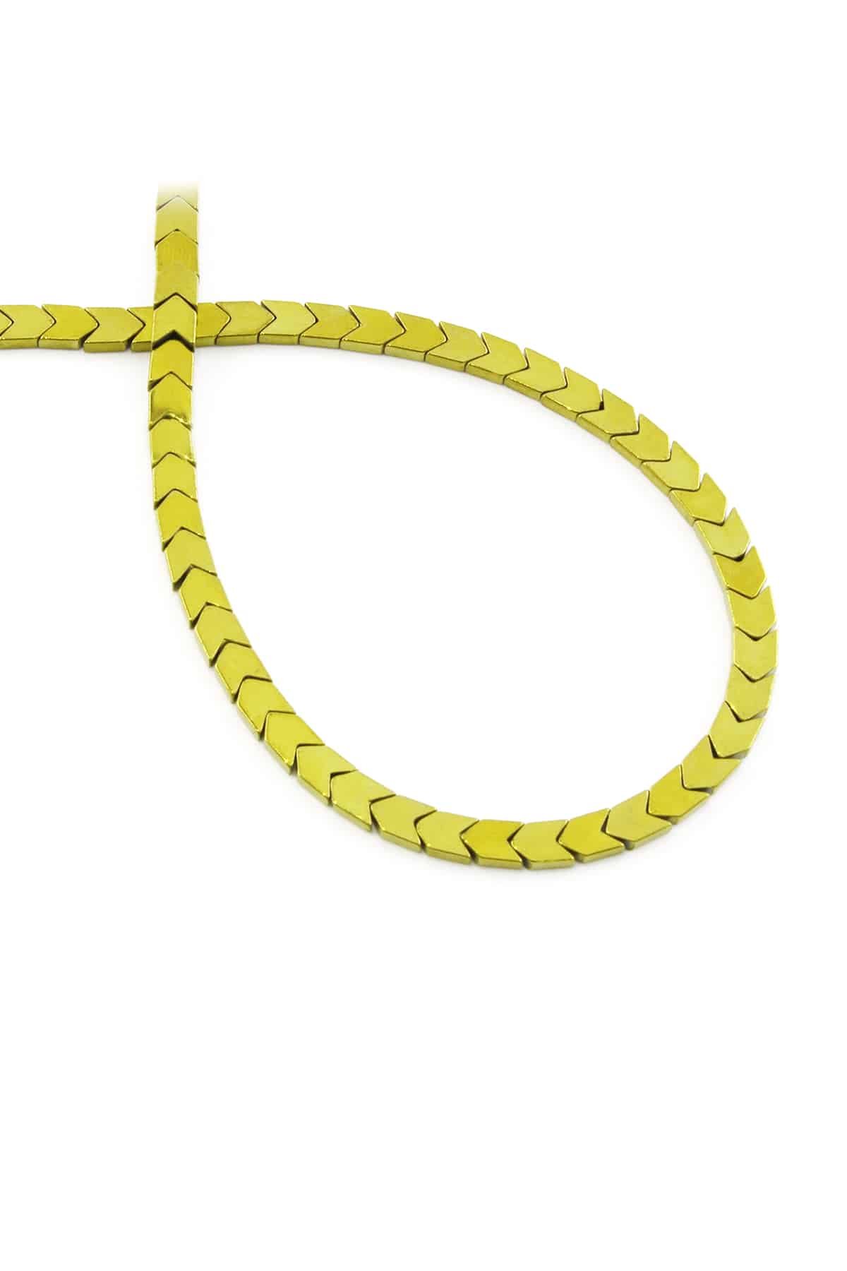 Hematite Natural Stone Shiny Gold Sergeant Cut 4x4mm String Of Beads