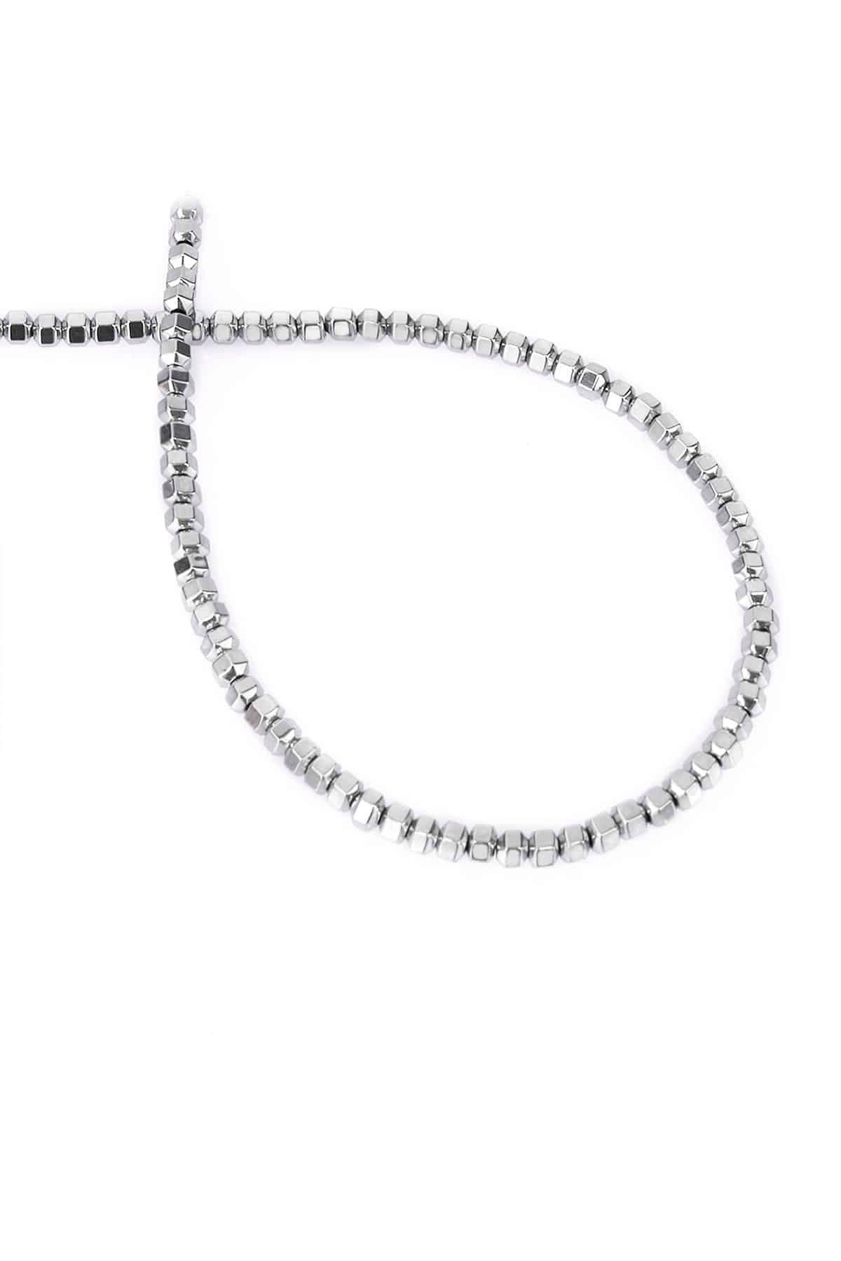 Hematite Natural Stone Shiny Cylinder 3x3mm String Of Beads