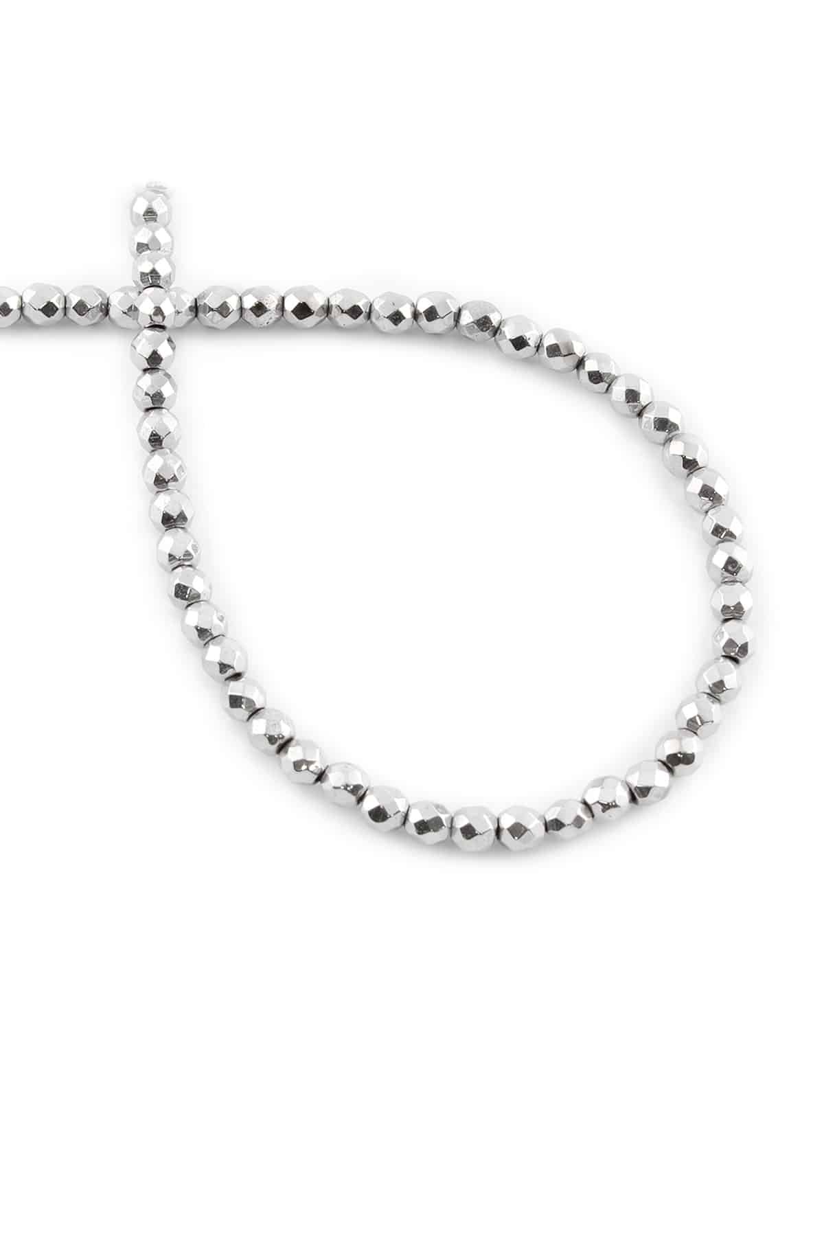 Hematite Natural Stone Shiny Cylinder 4mm String Of Beads