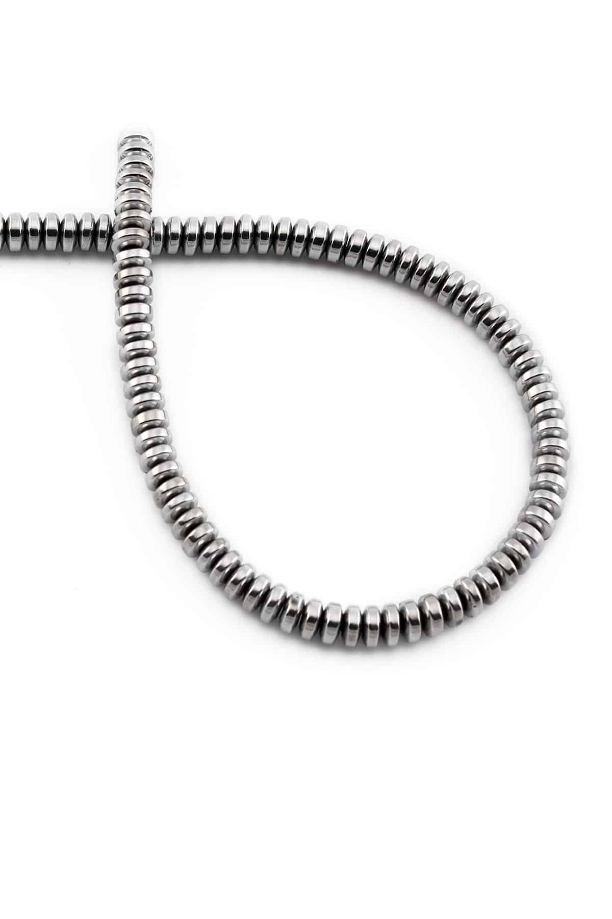 Hematite Natural Stone Shiny Cylinder 4x2mm String Of Beads