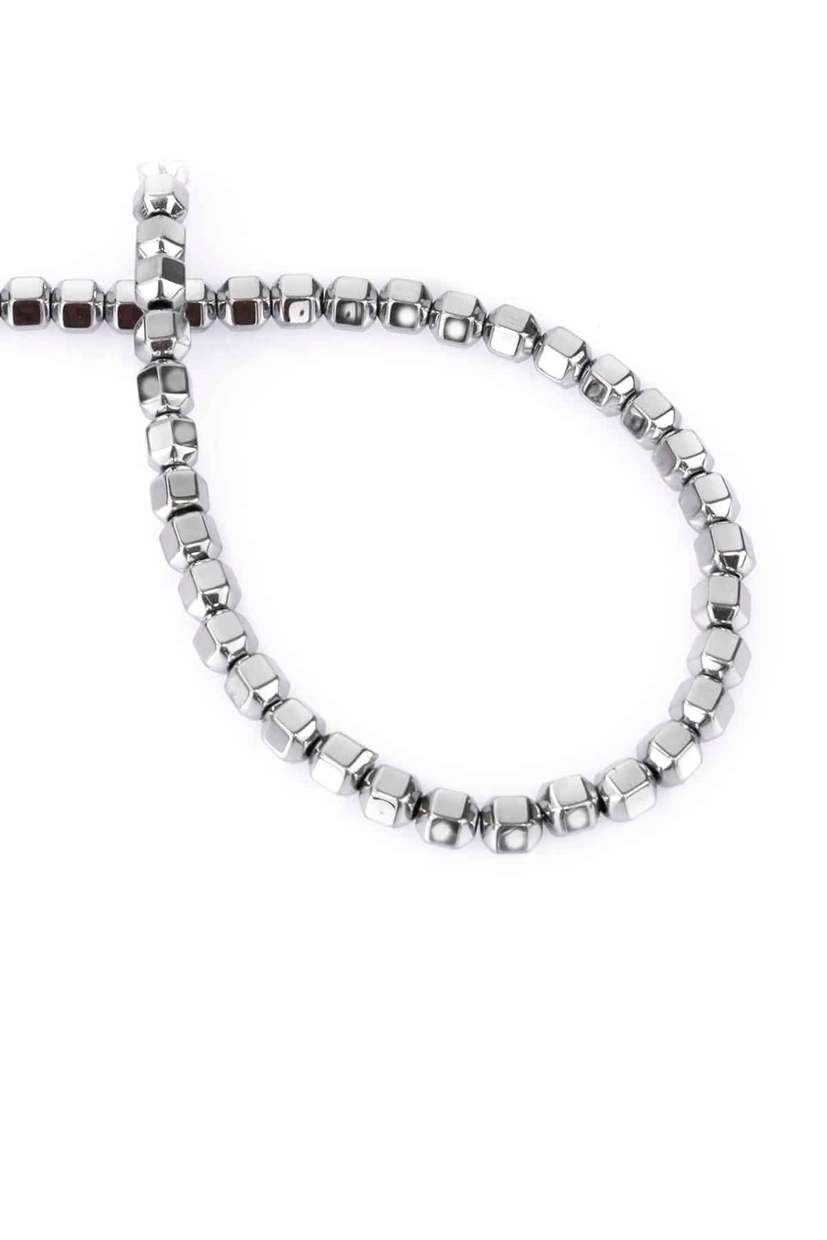 Hematite Natural Stone Shiny Cylinder 6mm String Of Beads