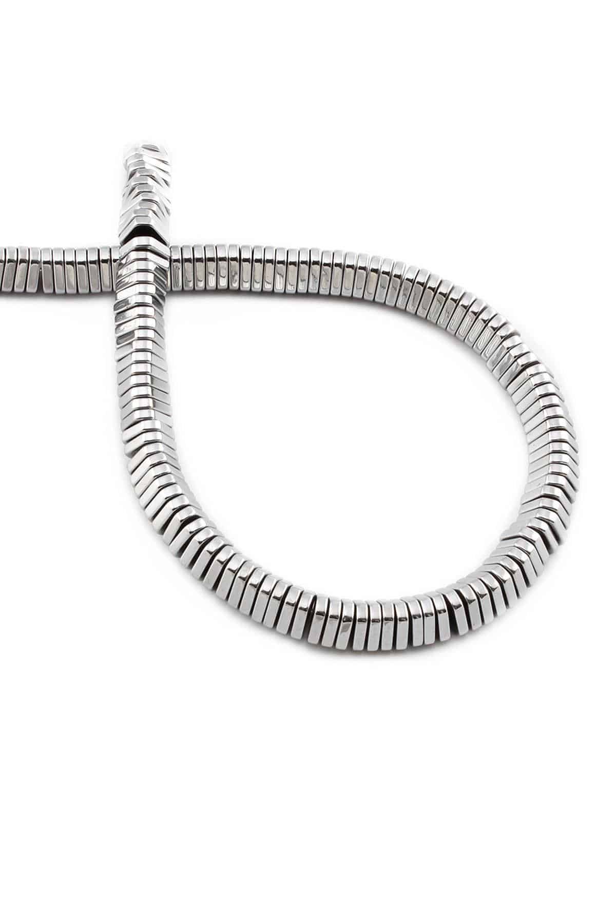 Hematite Natural Stone Shiny Cylinder 6x1mm String Of Beads