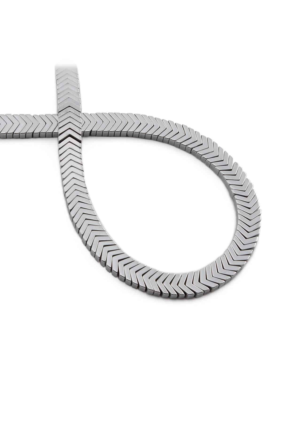 Hematite Natural Stone Shiny Cylinder Sergeant Cut 7x1mm String Of Beads