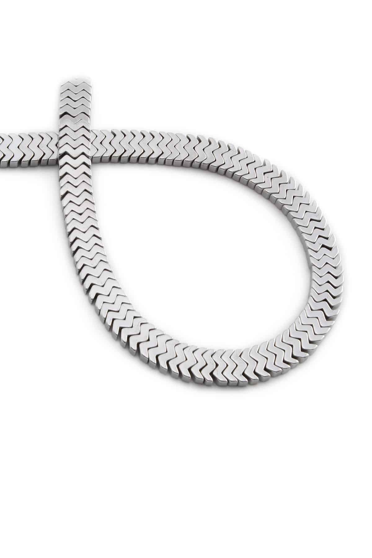 Hematite Natural Stone Shiny Cylinder Bat Cut 7x1mm String Of Beads